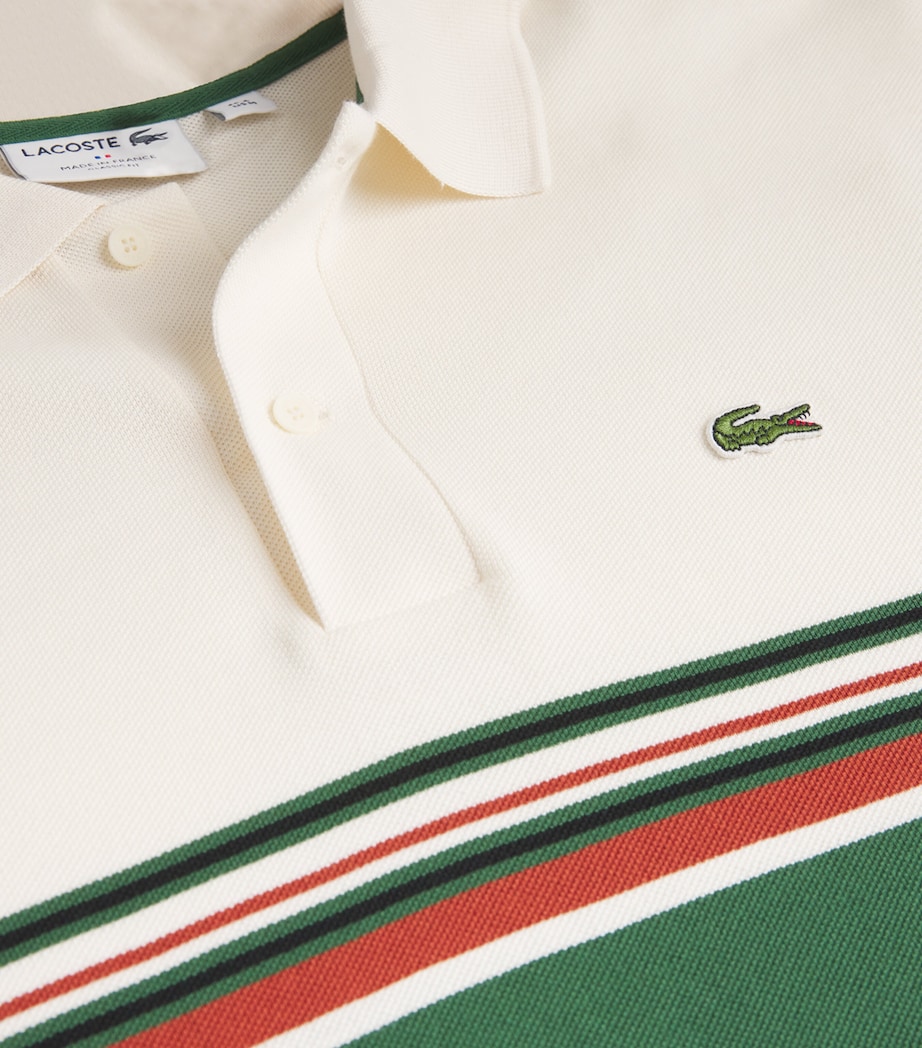 Cotton Contrast Stripe Polo Shirt CREAM Image 5