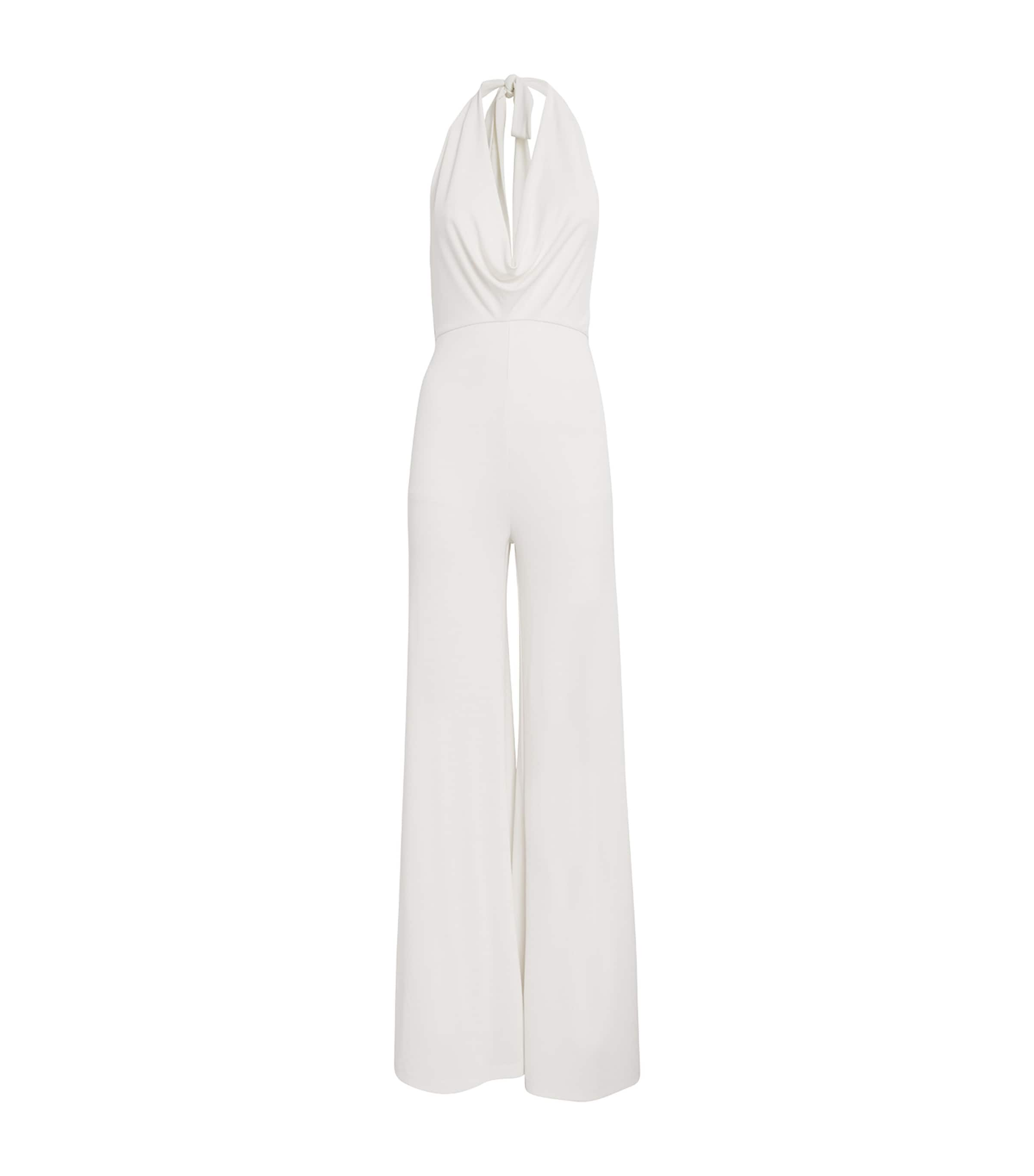 Shop Alice And Olivia Cowl-front Colby Jumpsuit In White