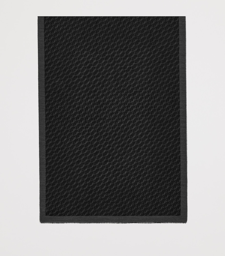 Saint Laurent Cashmere-Silk Monogram Scarf Image 3