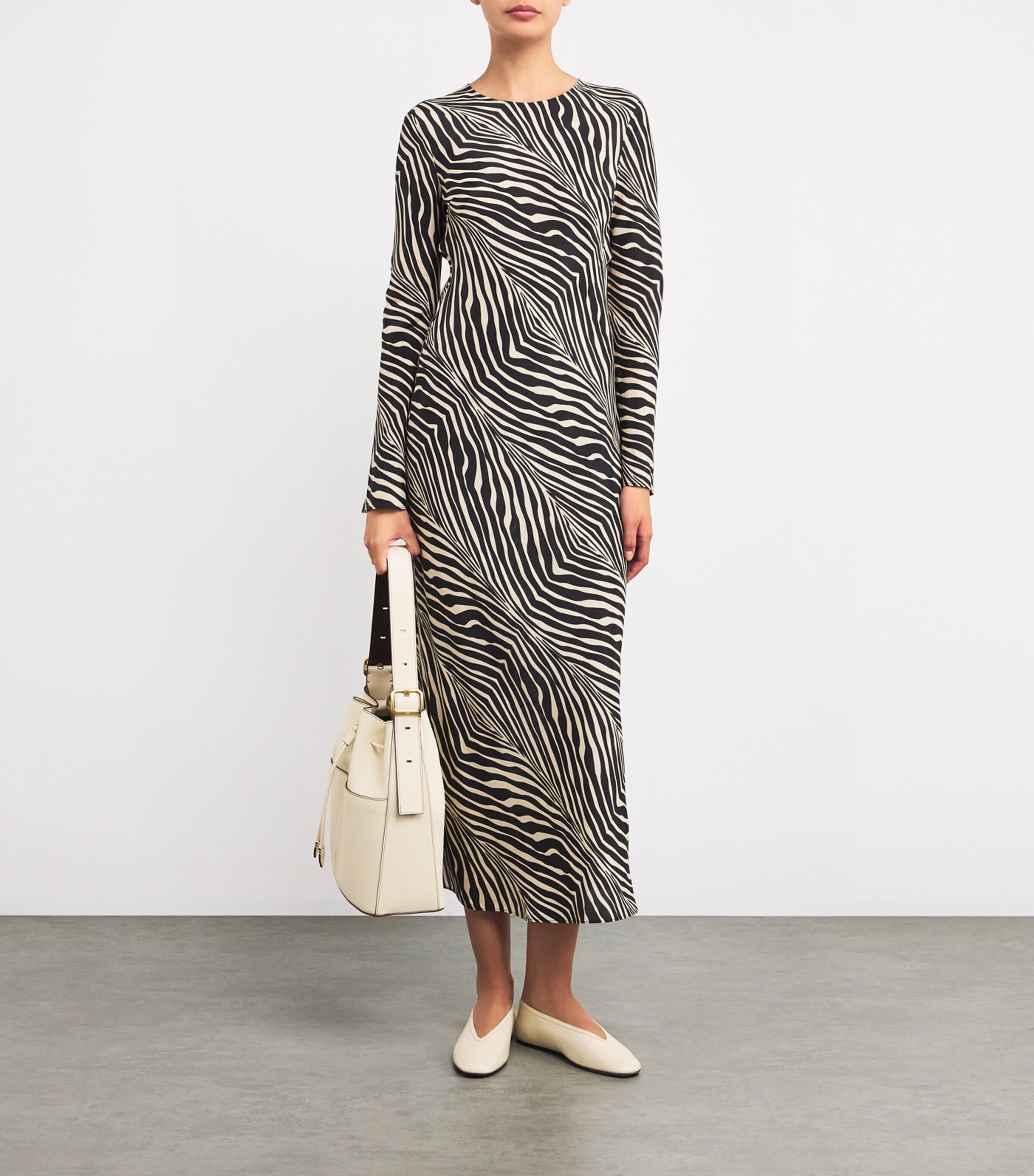 Leather Luna Ballet Flats WHITE Image 5