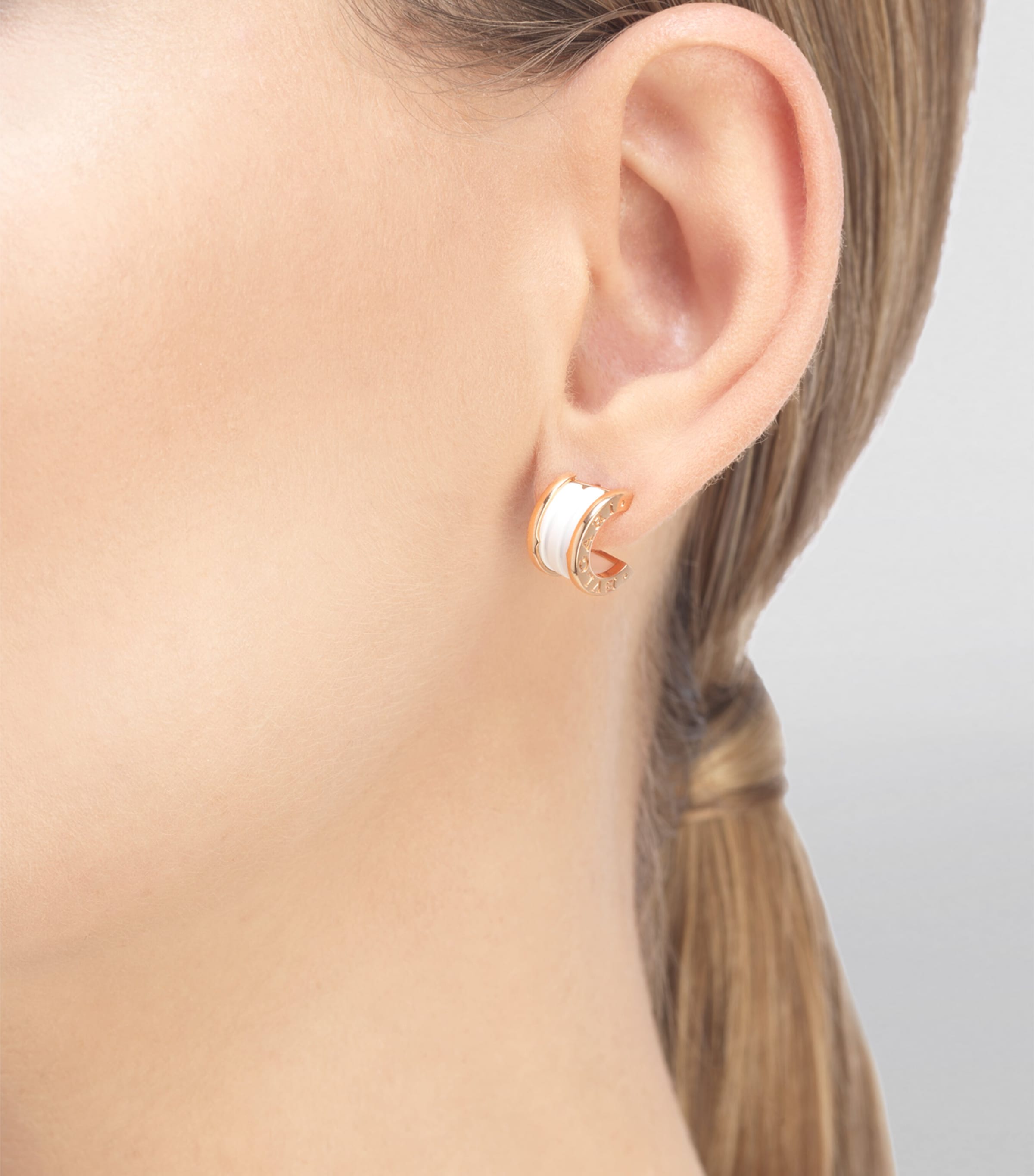 Rose Gold and Ceramic B.zero1 Earrings PINK GOLD Image 3