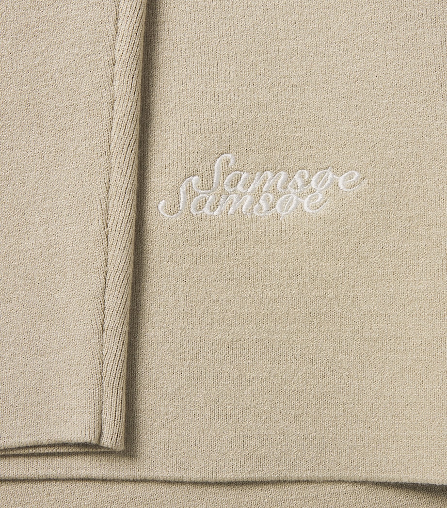 Samsøe Samsøe Mens Zip-Up Samatt Polo Sweater Tidal Foam Image 6
