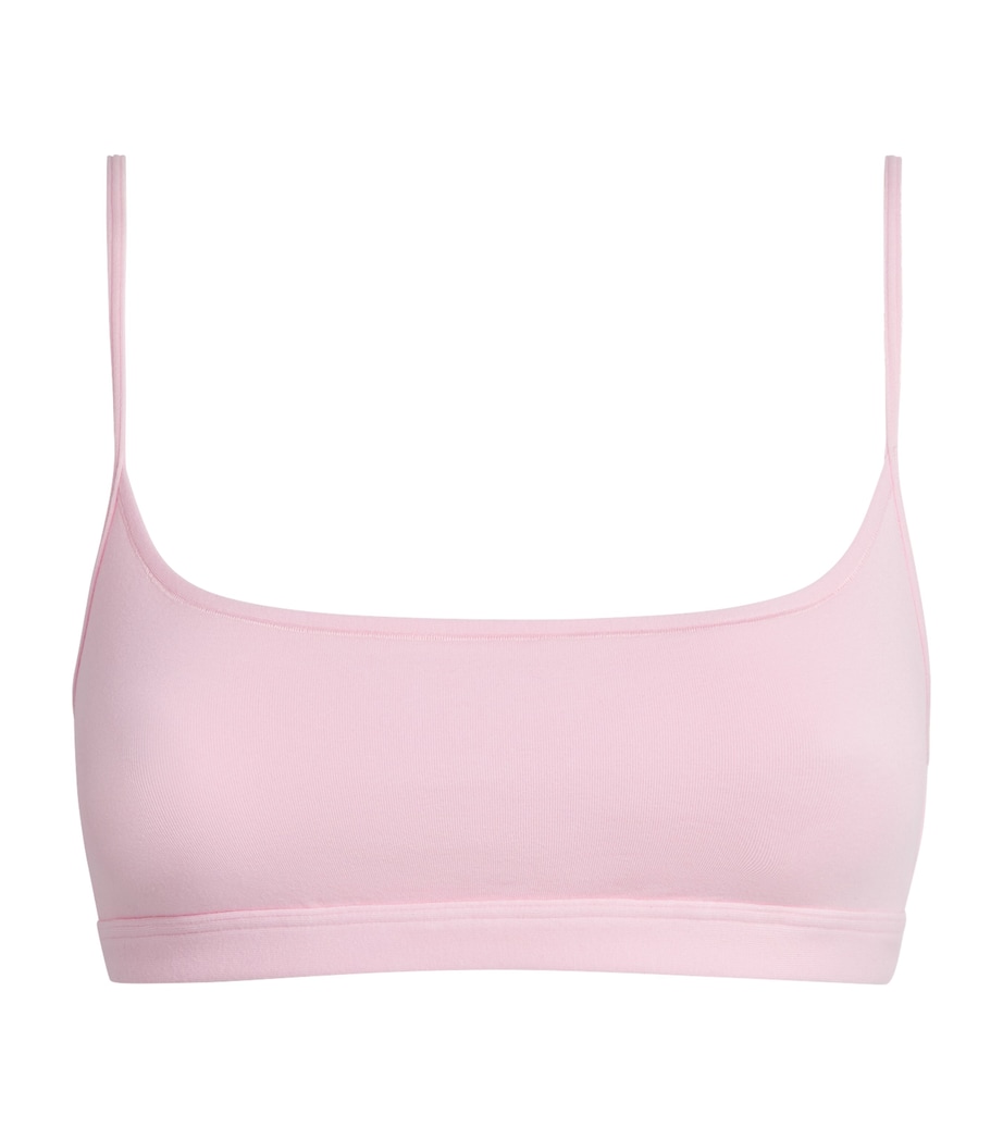 Skims Womens Stretch-Cotton Everyday Scoop Bralette Peony Image 1