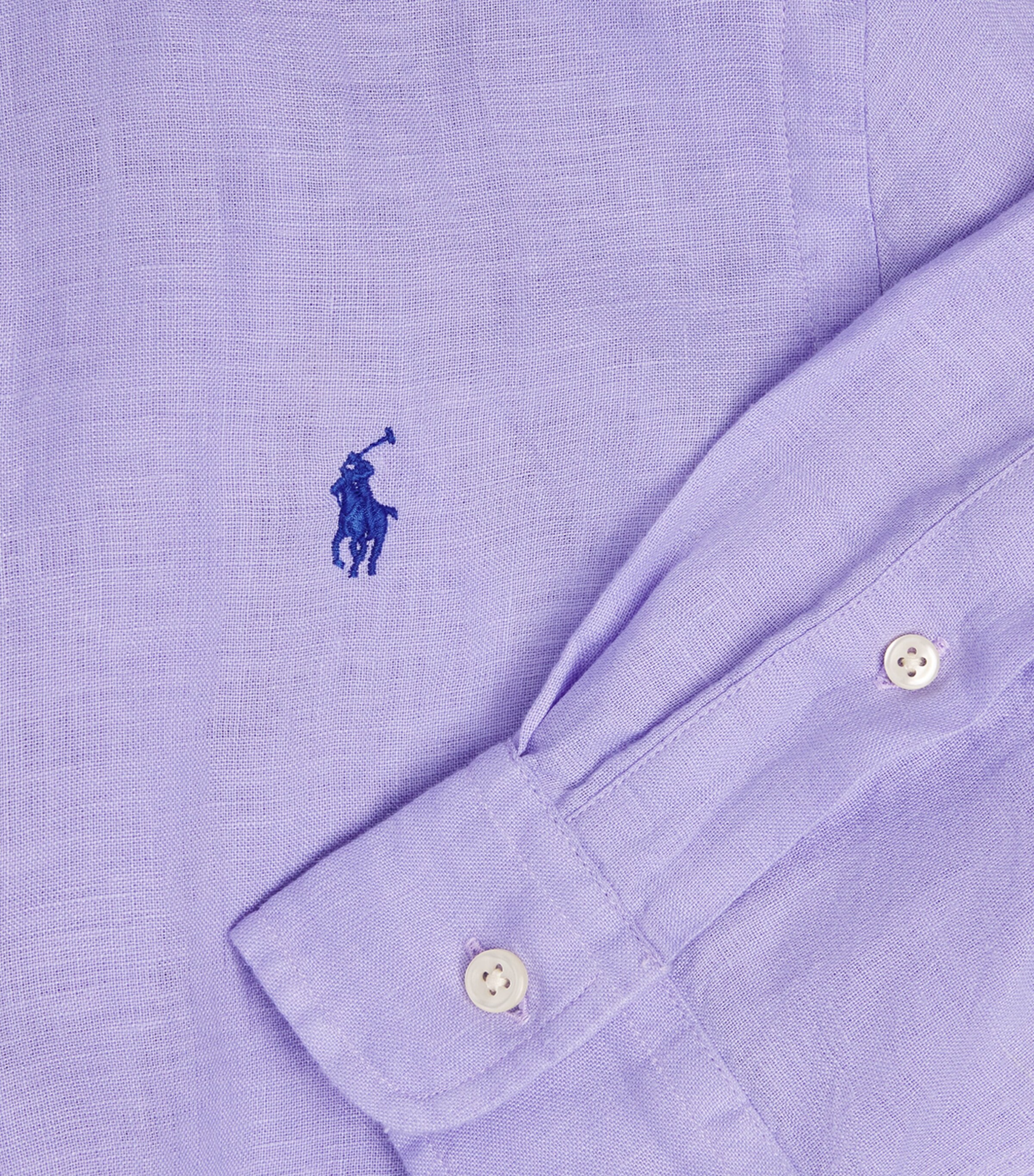 Polo Ralph Lauren Mens Linen Custom-Fit Shirt Sky Lavender Image 6