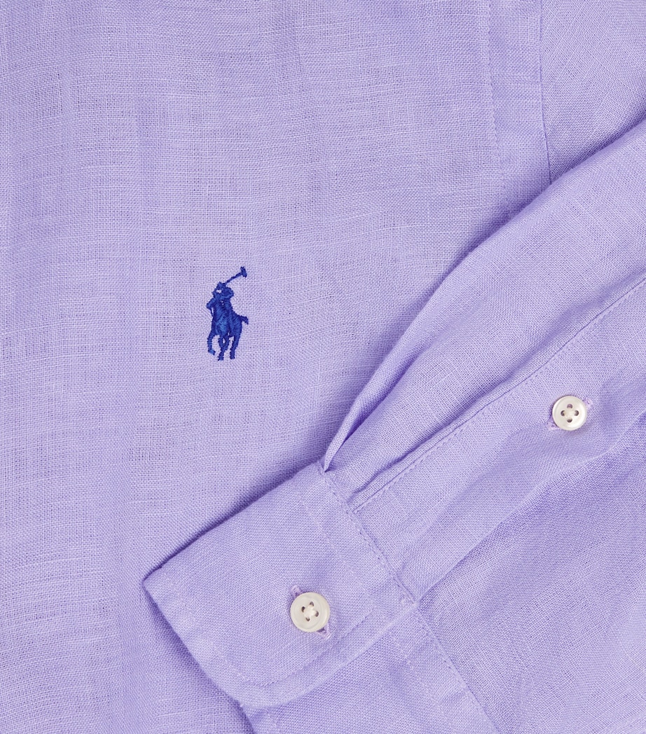 Polo Ralph Lauren Mens Linen Custom-Fit Shirt Sky Lavender Image 6