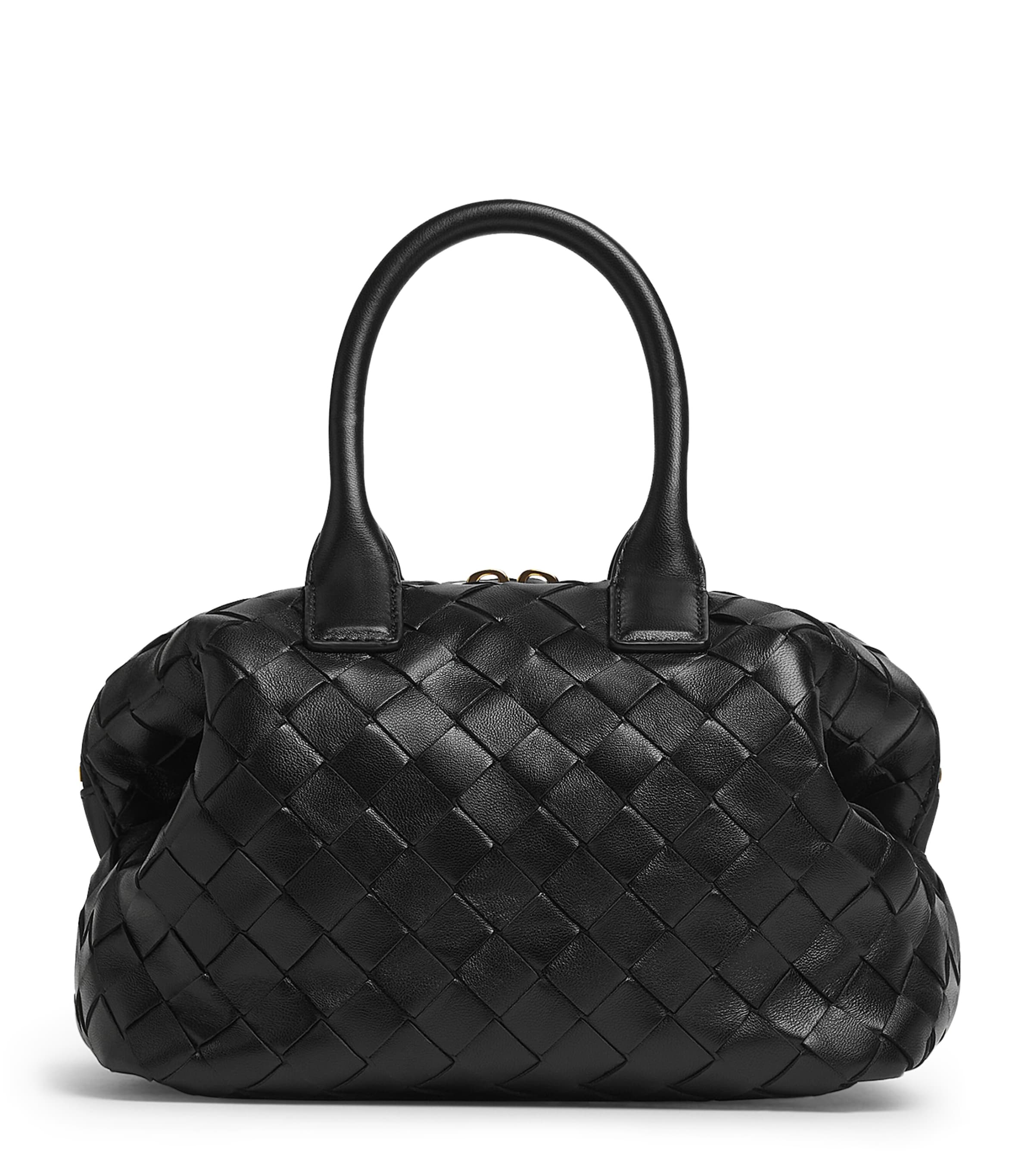 Shop Bottega Veneta Mini Leather Bauletto Top-handle Bag In Black