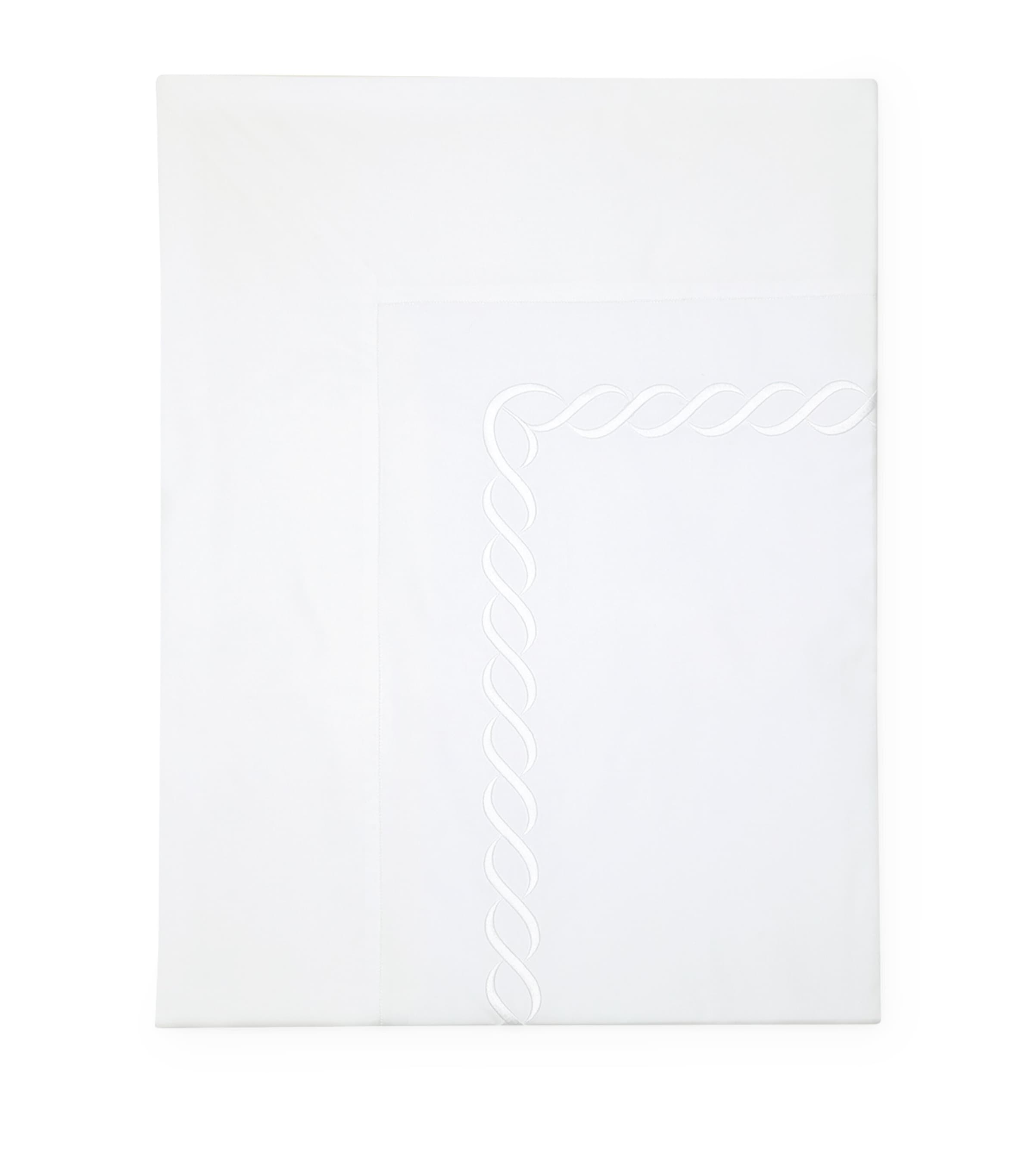 Pratesi Treccia Super King Flat Sheet In White