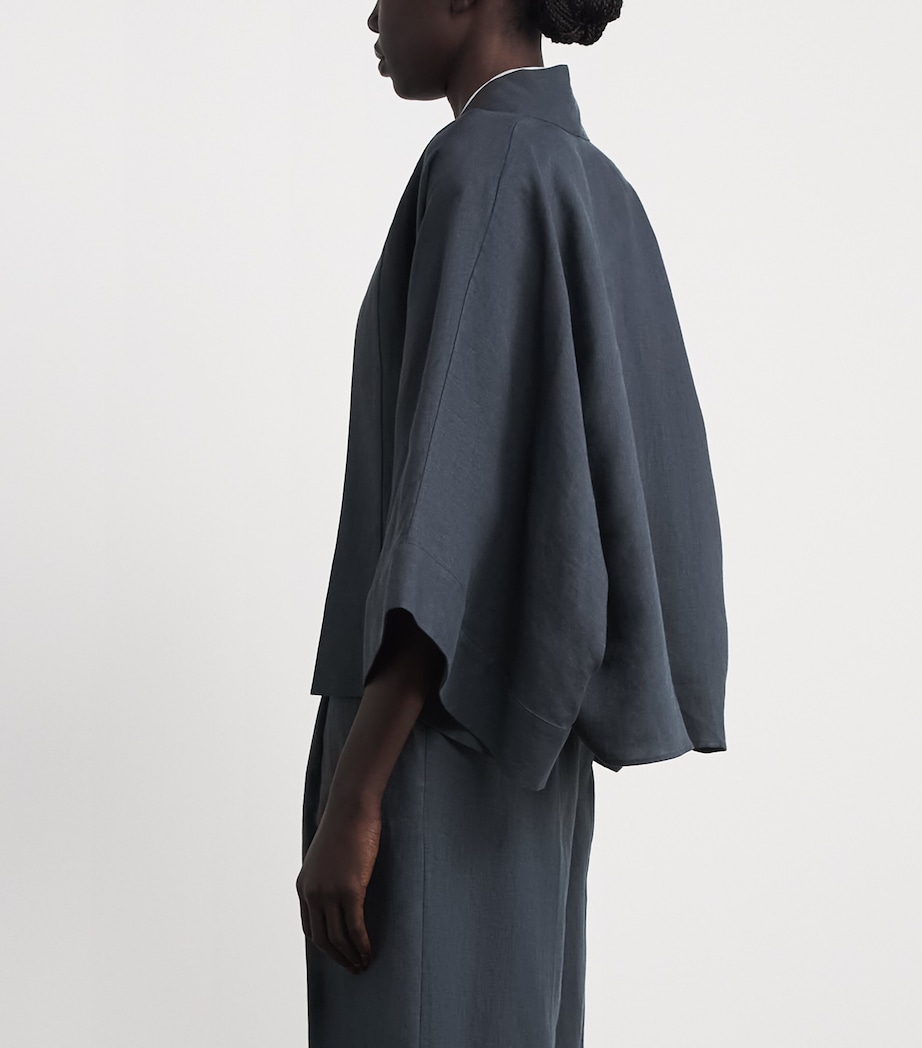 Eleventy Womens Linen Kimono Top Blu Nuovo Image 5
