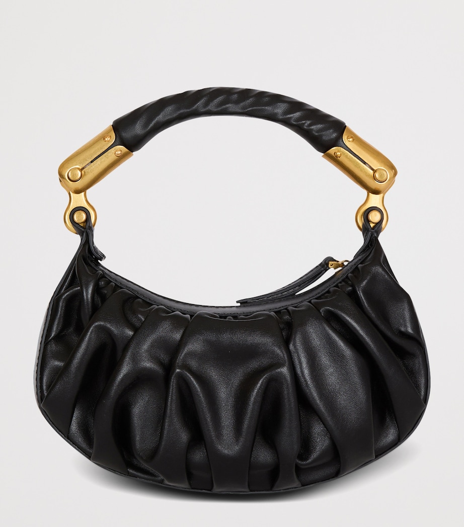 Mini Leather Ebene Top-Handle Bag 0PA NOIR Image 7