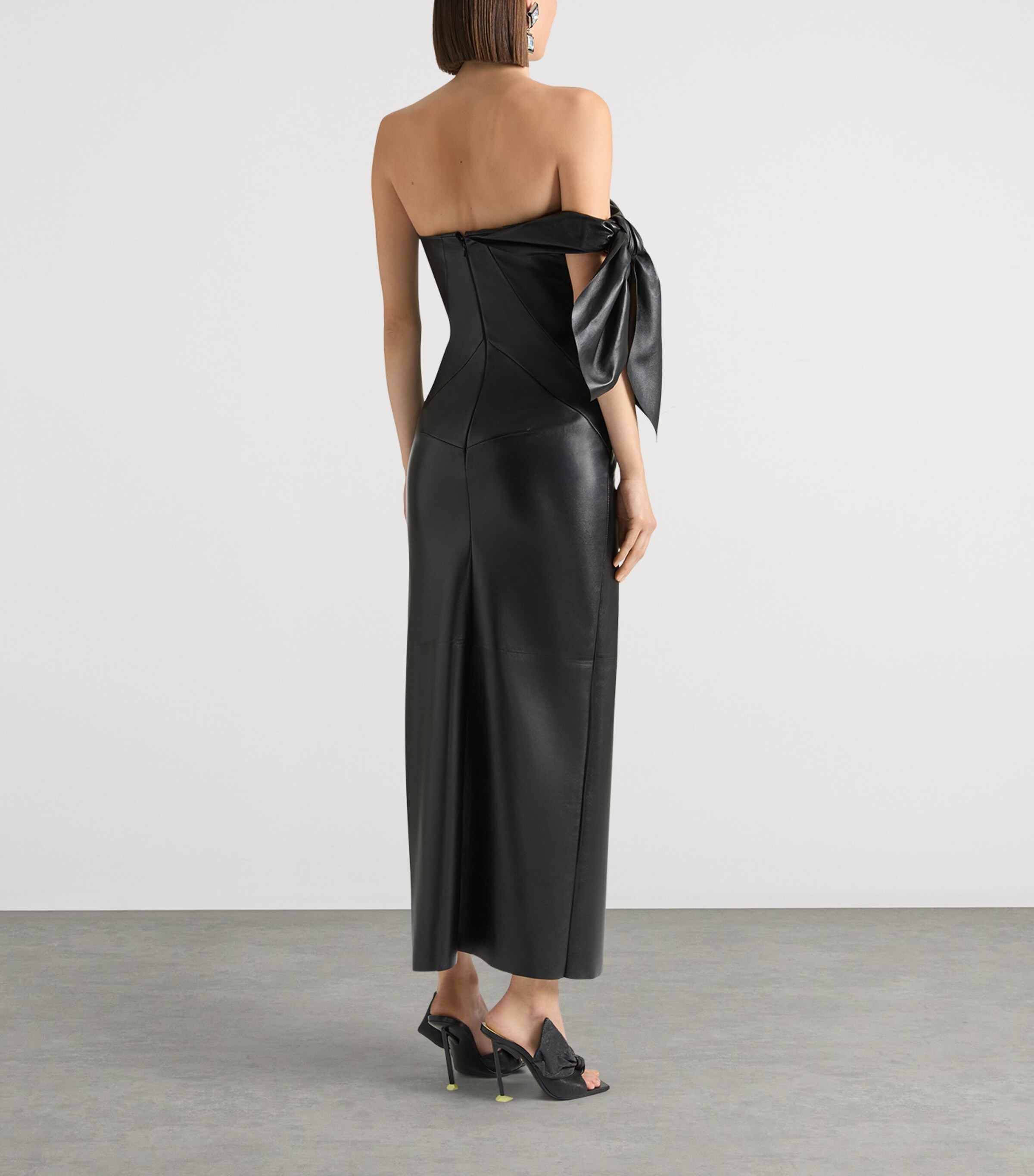 Givenchy Womens Lambskin Maxi Dress Black Image 3