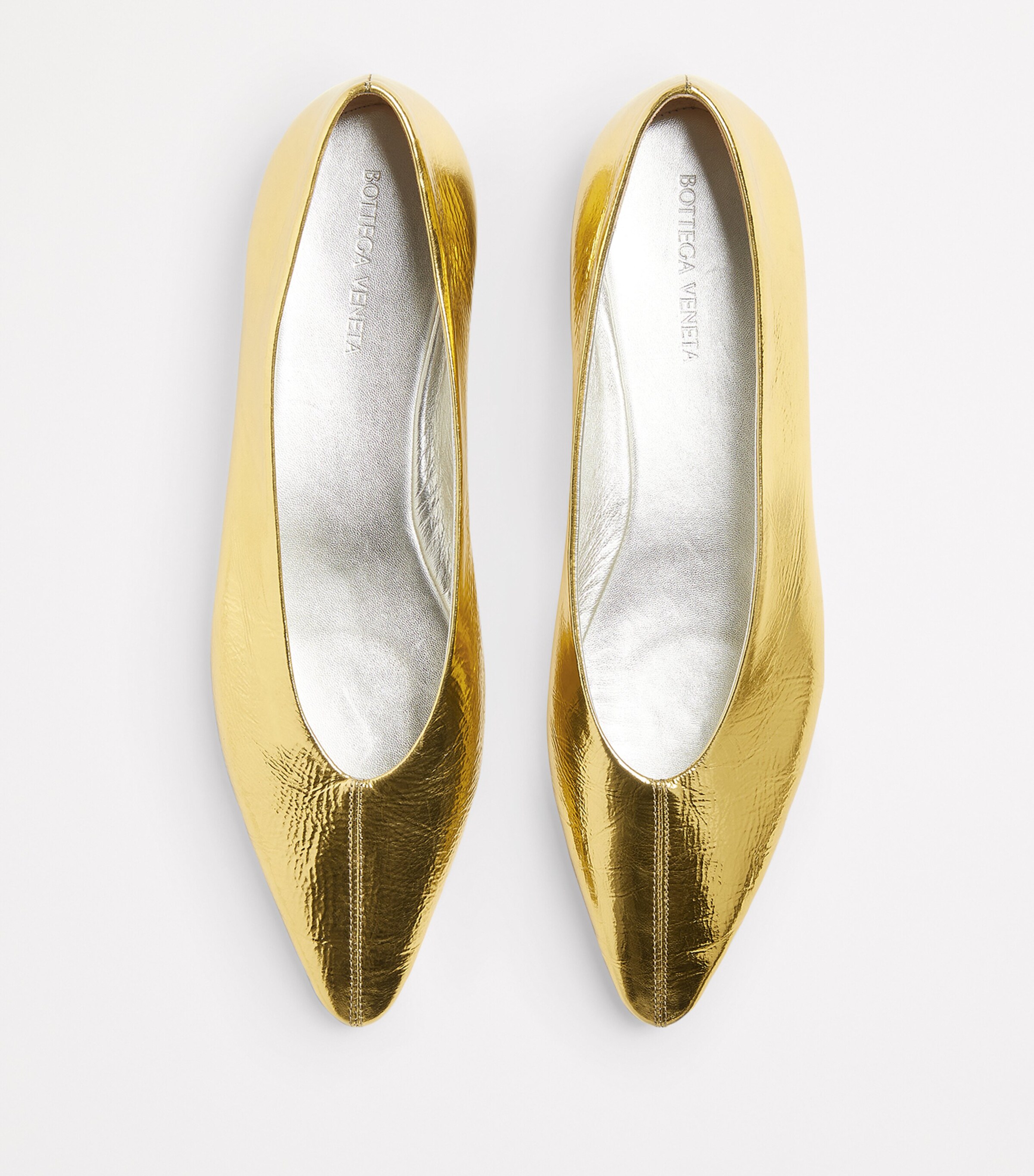 Bottega Veneta Reflective Goatskin Sofia Ballet Flats Image 5