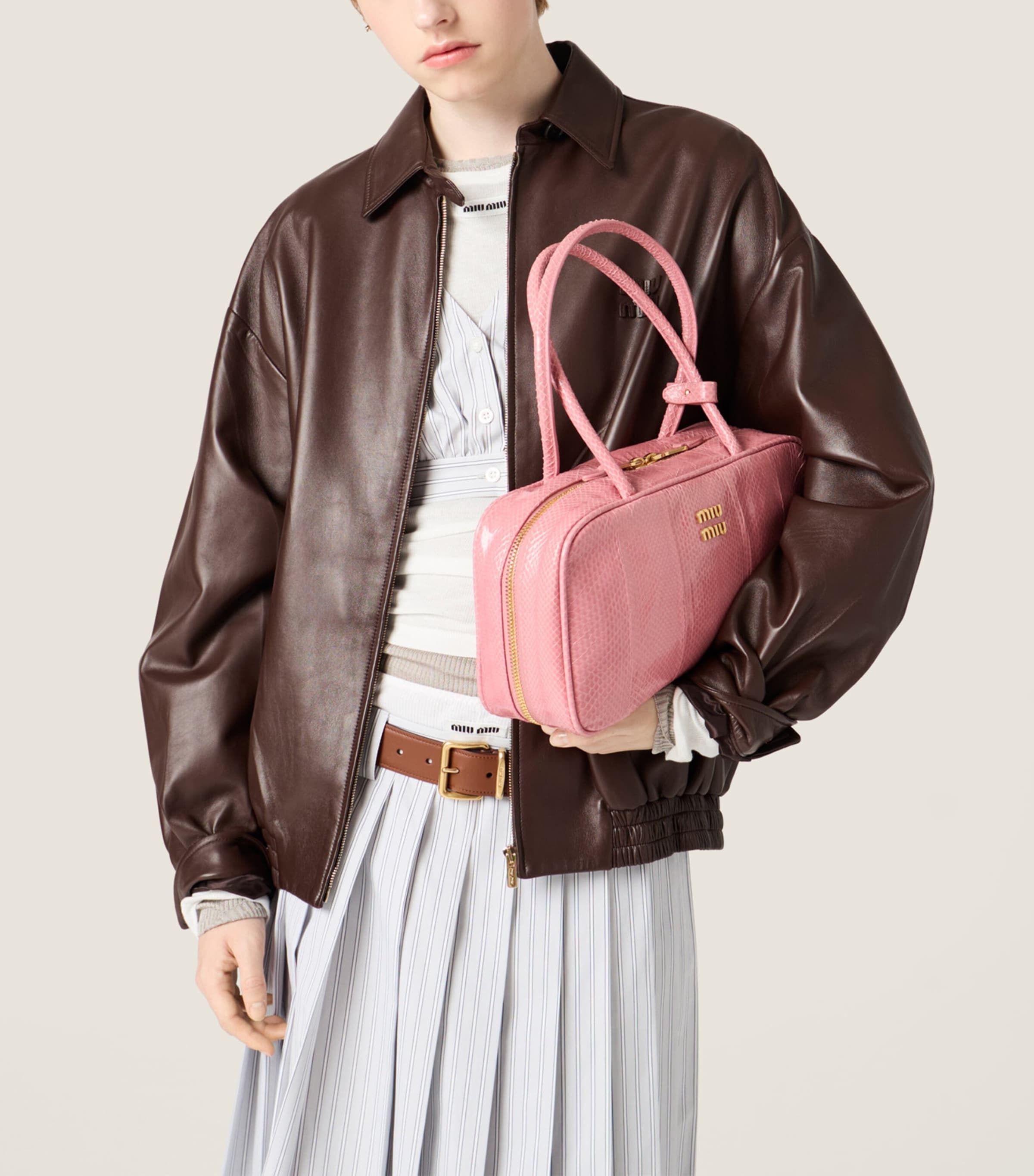 Miu Miu Womens Nappa Leather Jacket Image 4