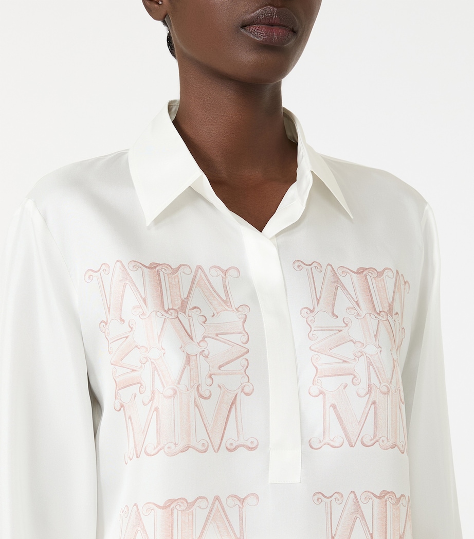 Max Mara Womens Silk Monogram Shirt Powder Image 5