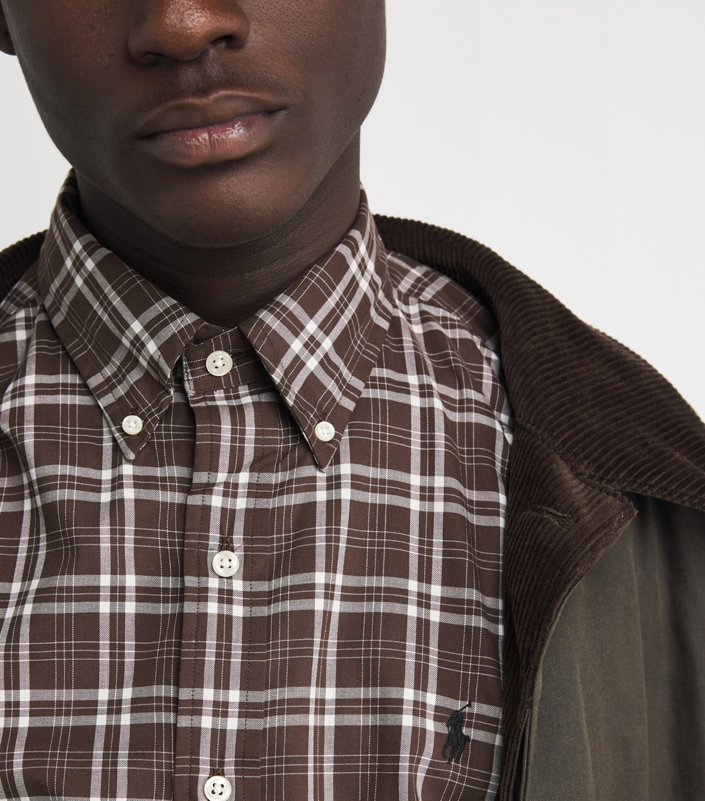Polo Ralph Lauren Mens Cotton Flannel Check Custom Fit Shirt Natural Image 6