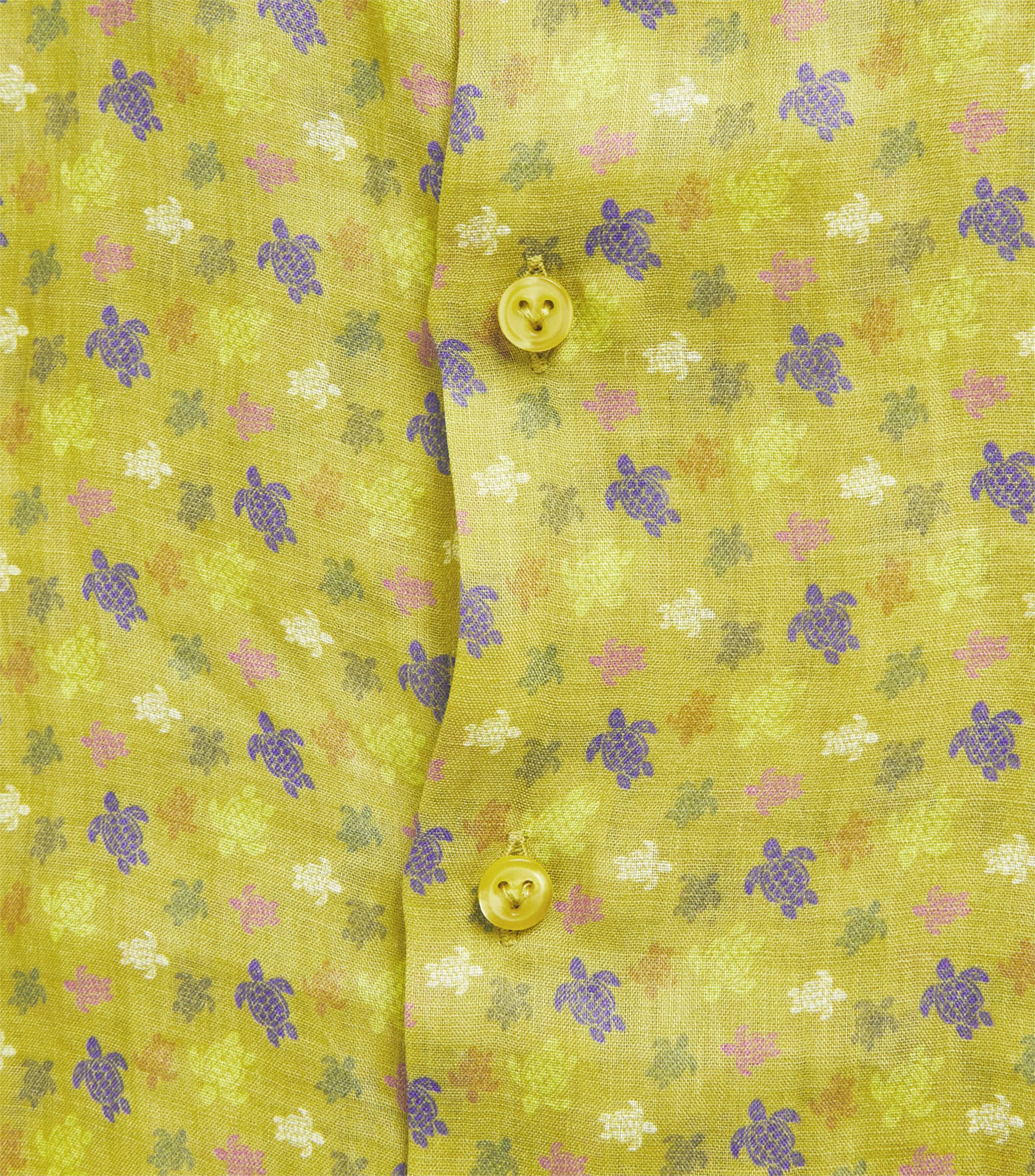 Vilebrequin Mens Ramie Turtle Print Shirt Absinthe Image 6