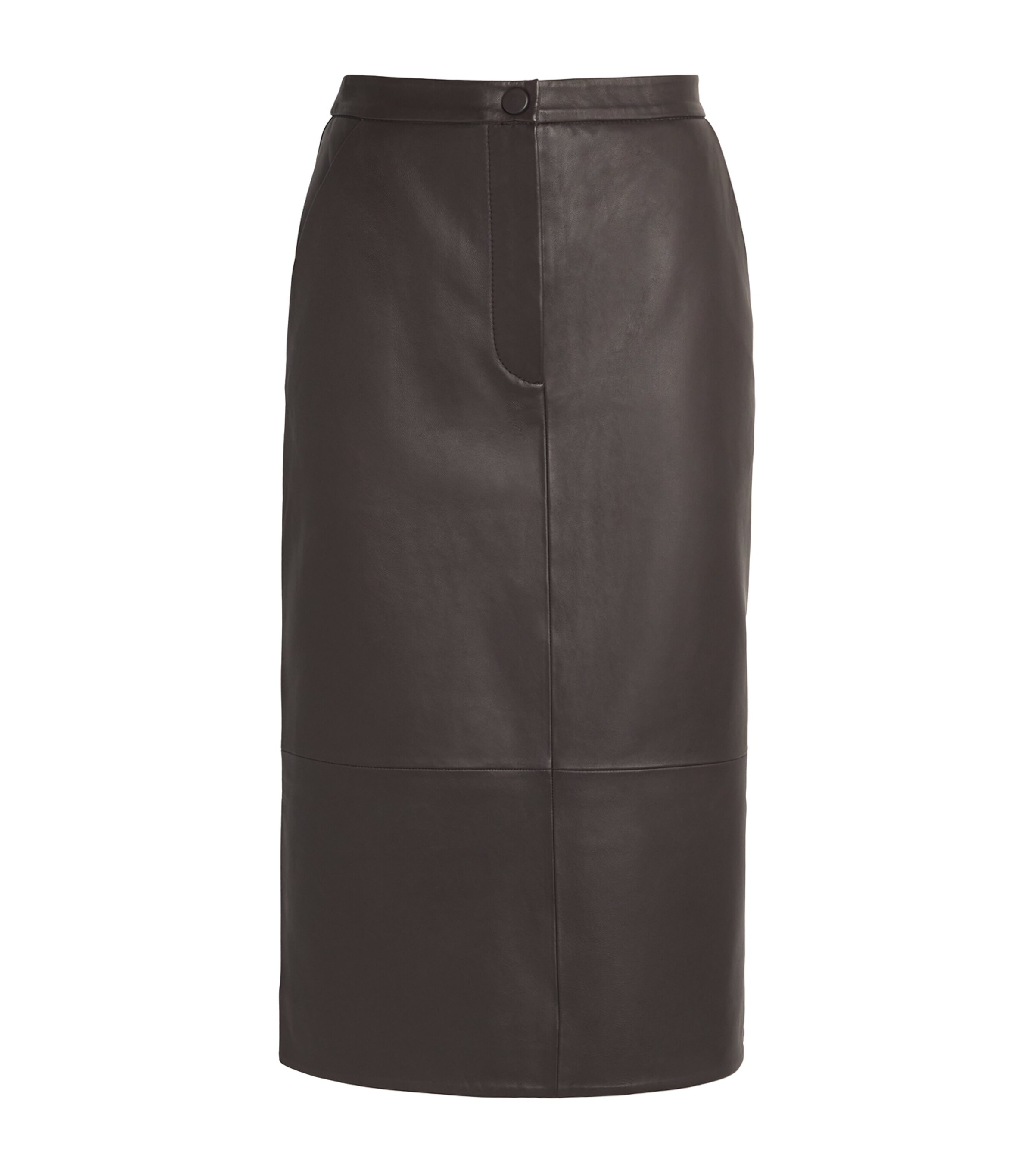Shop Yves Salomon Nappa Leather Pencil Skirt In Beige