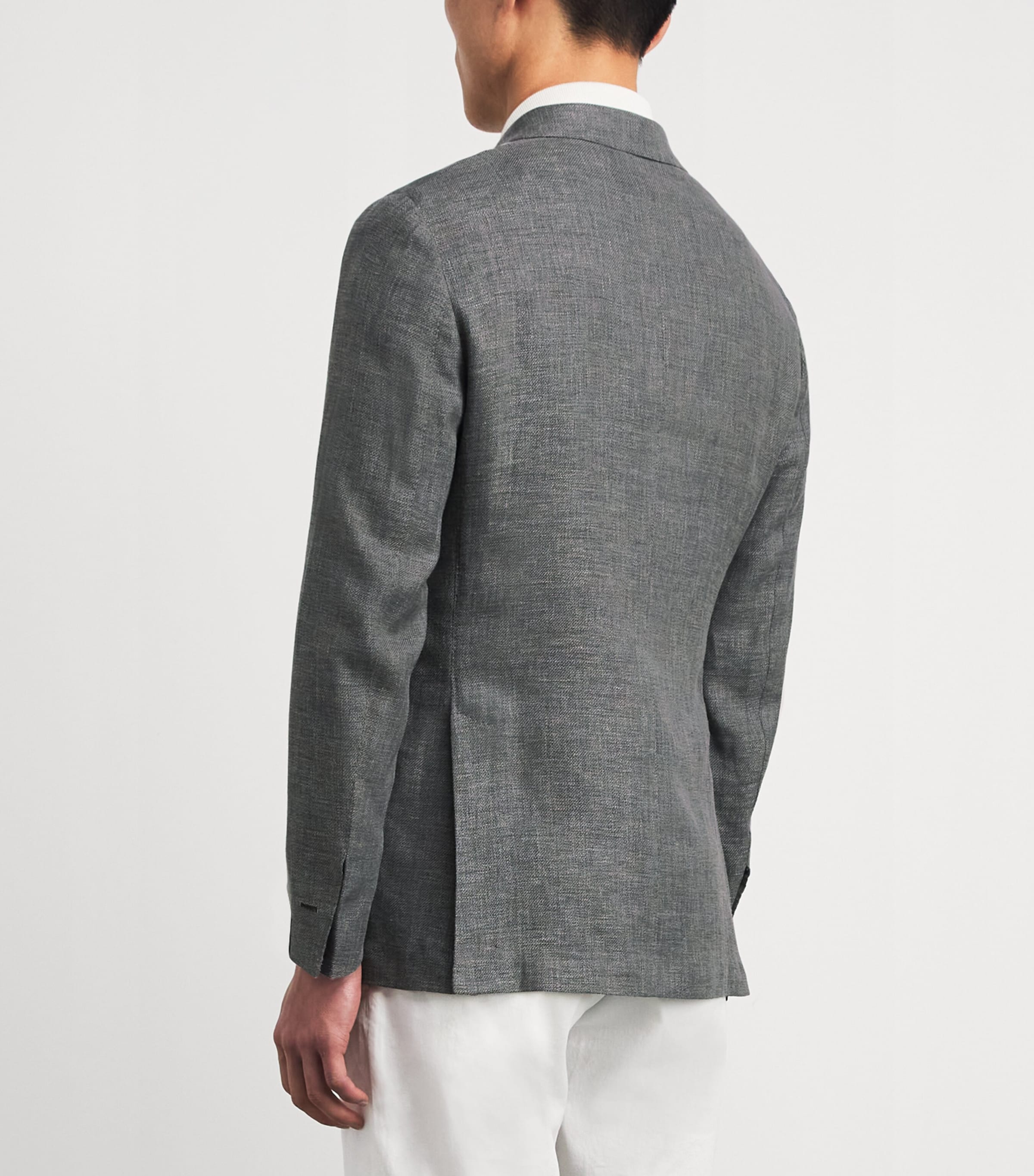 Eleventy Mens Linen-Wool-Silk Blazer Nero Image 5