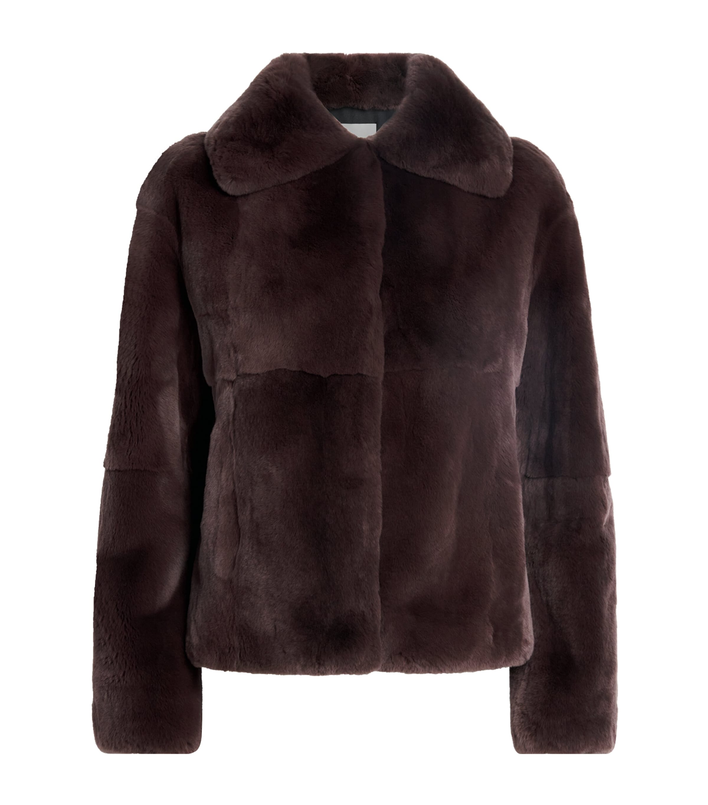 Yves Salomon Rex Rabbit Fur Jacket In Red