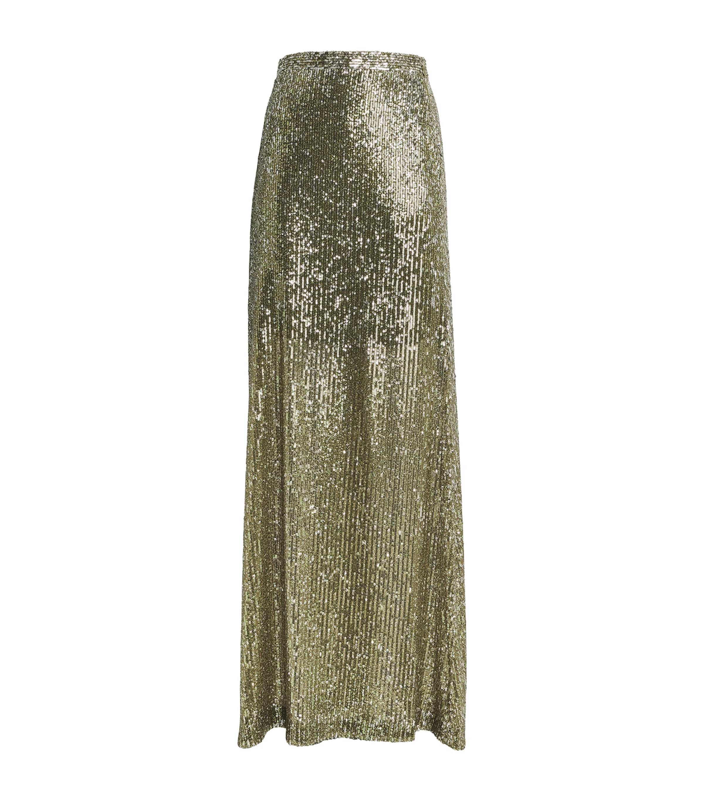 St John Sequinned Midi Skirt In Green