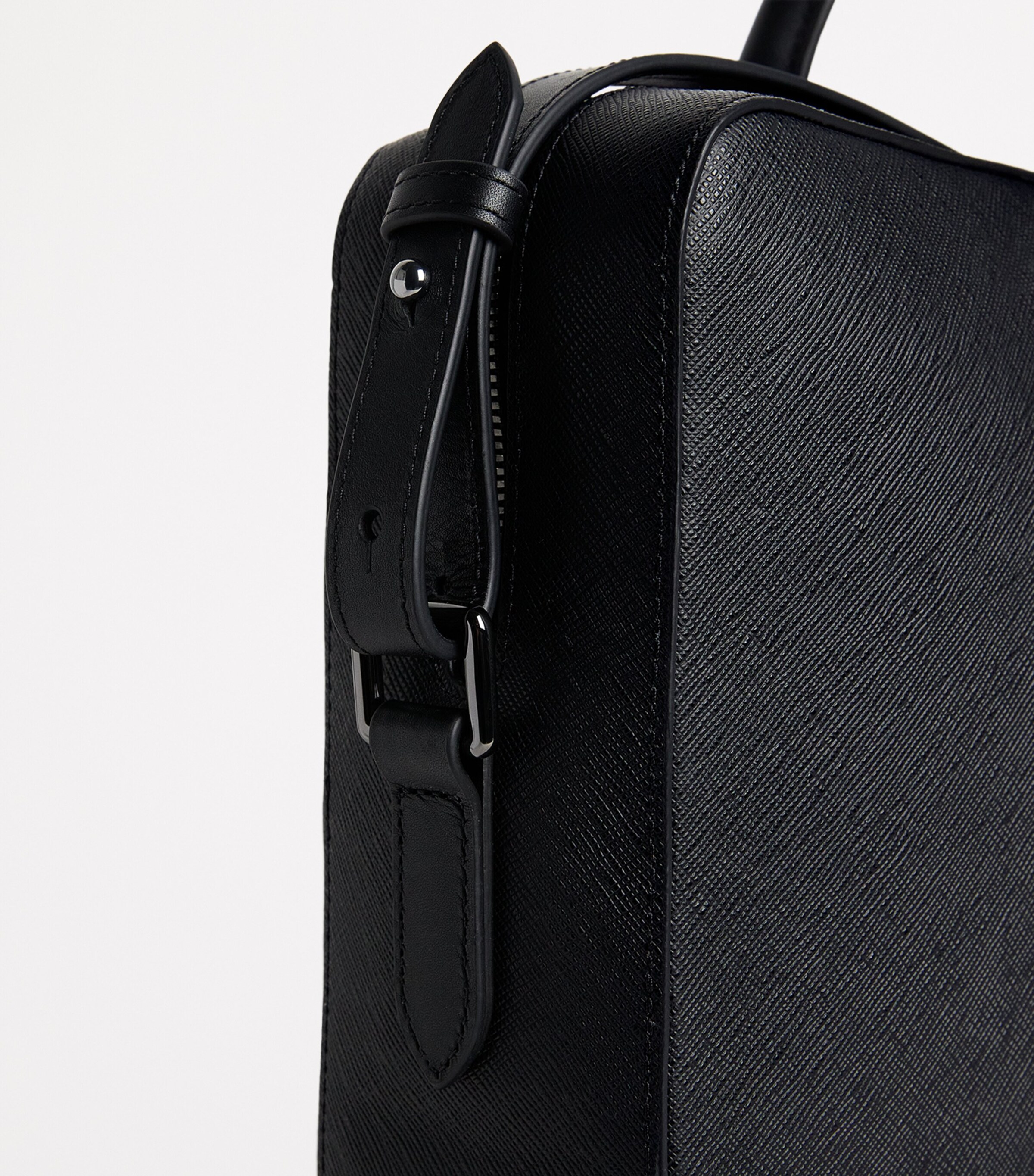 Harrods Saffiano Leather Briefcase Black Image 5