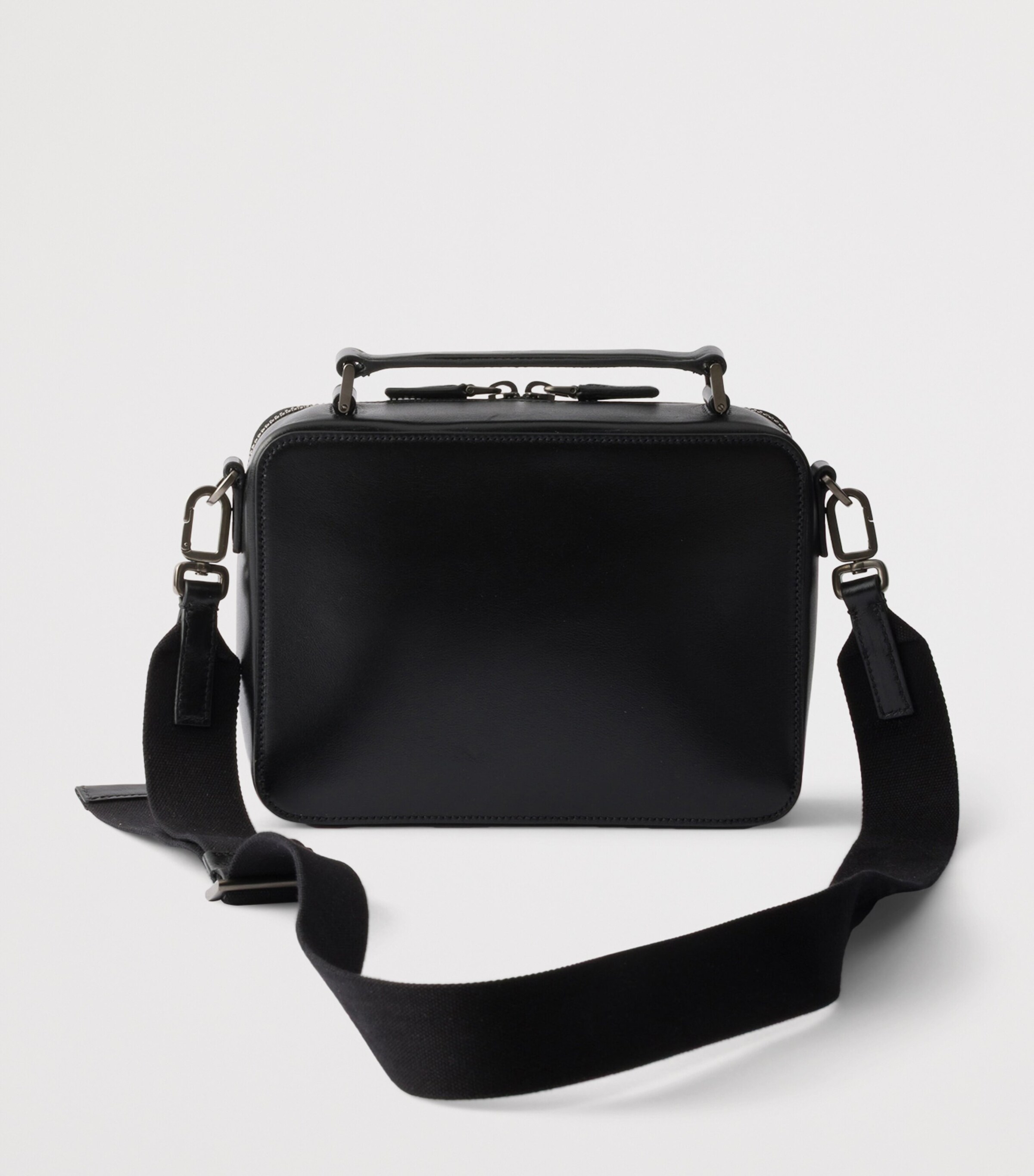Prada Leather Brique Cross-Body Bag Black Image 4