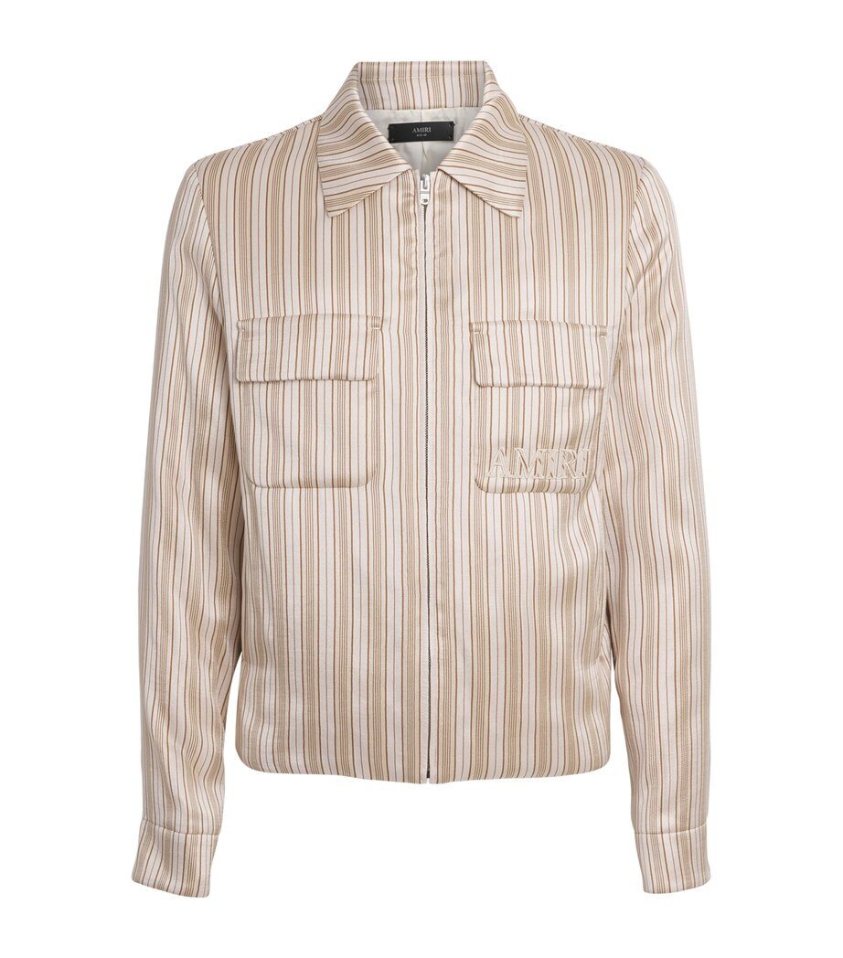 AMIRI Mens Stripe Logo Jacket Alabaster Image 1