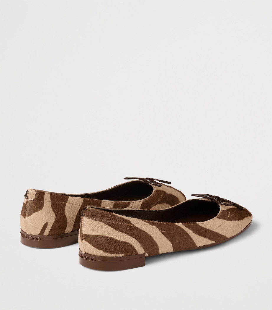 Scarlett Suede Zebra Print Ballet Flats CHOCOLATE MIX Image 4