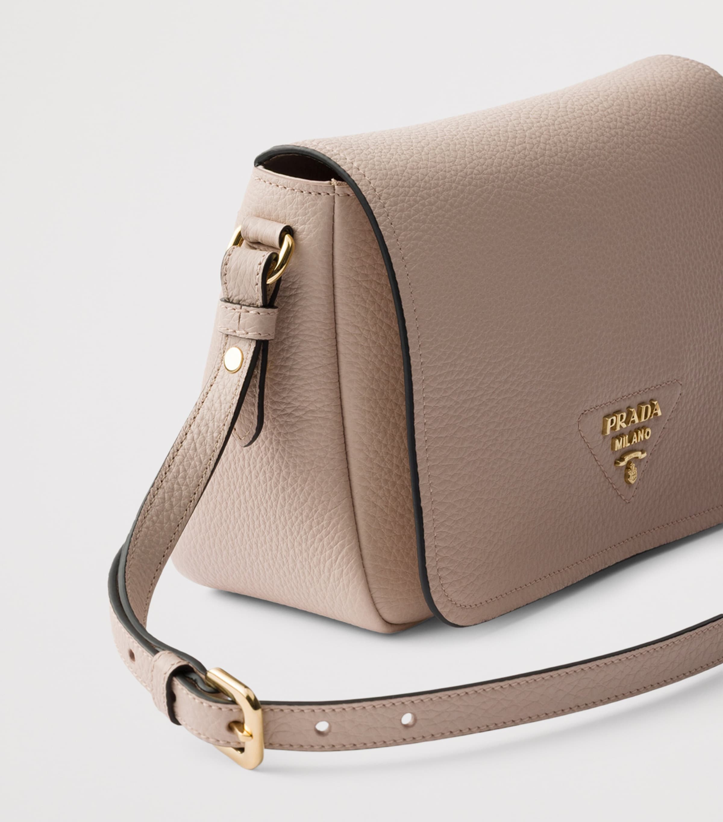 Prada Grained Leather Shoulder Bag Powder Image 7
