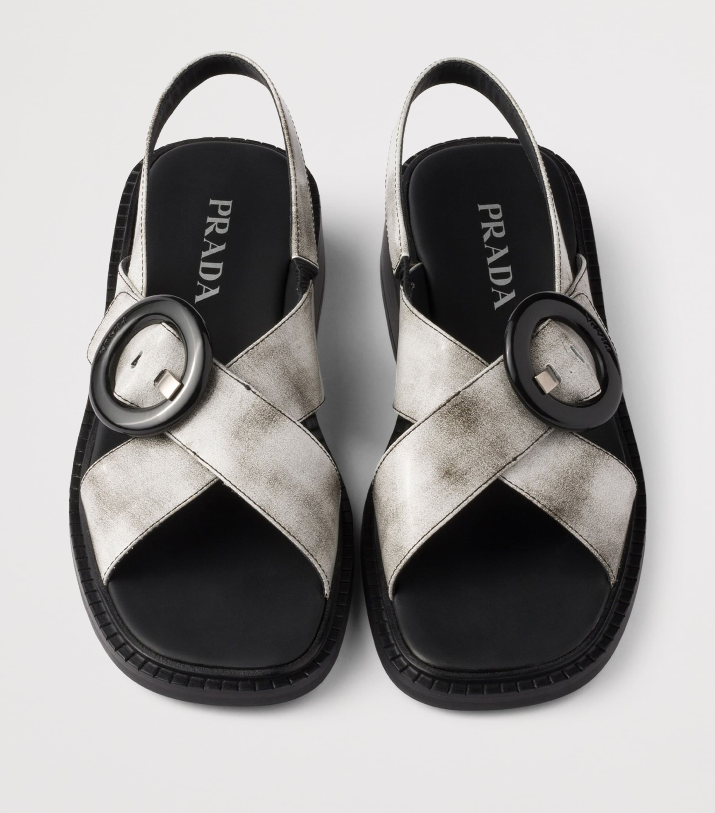 Brushed Leather Heeled Sandals F0009 Image 4