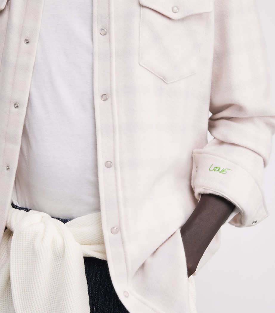 Cashmere Check Overshirt ROSE QUARTZ Image 6