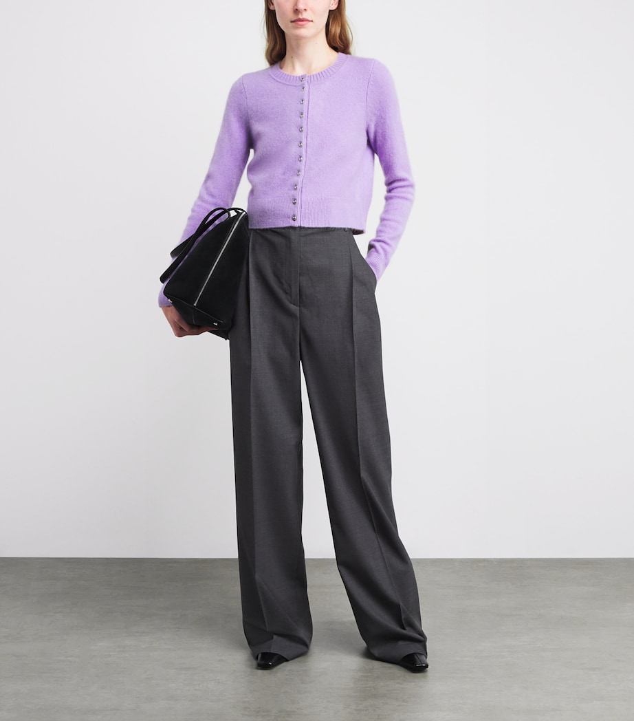 Wool Brushed Cardigan LIGHT PURPLE Image 2