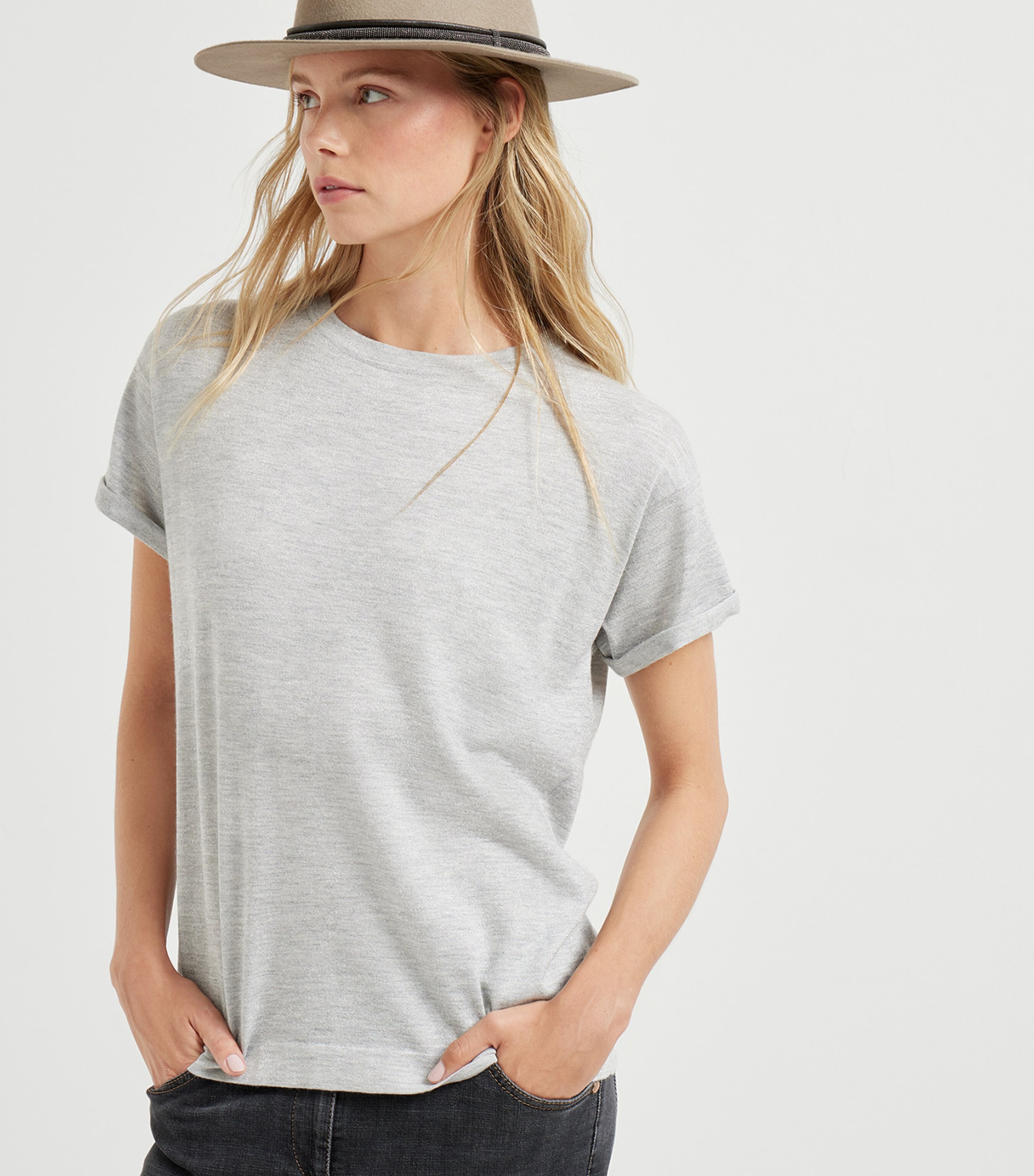 Cashmere-Silk-Blend T-Shirt C072 Image 5