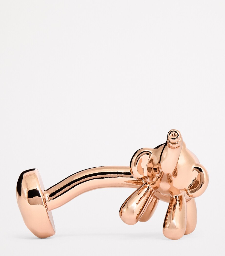 Babette Wasserman Rose Gold-Plated Elephant Cufflinks Pink Image 4