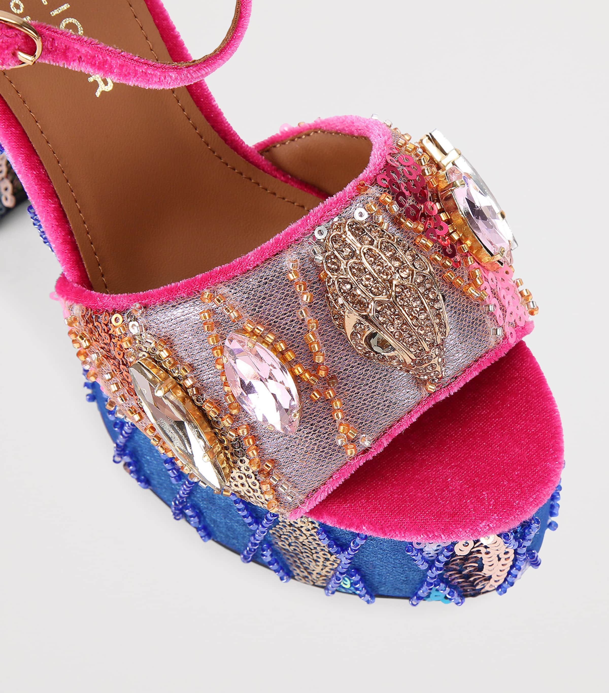 Sequin Kensington Platform Sandals PINK COMB Image 3