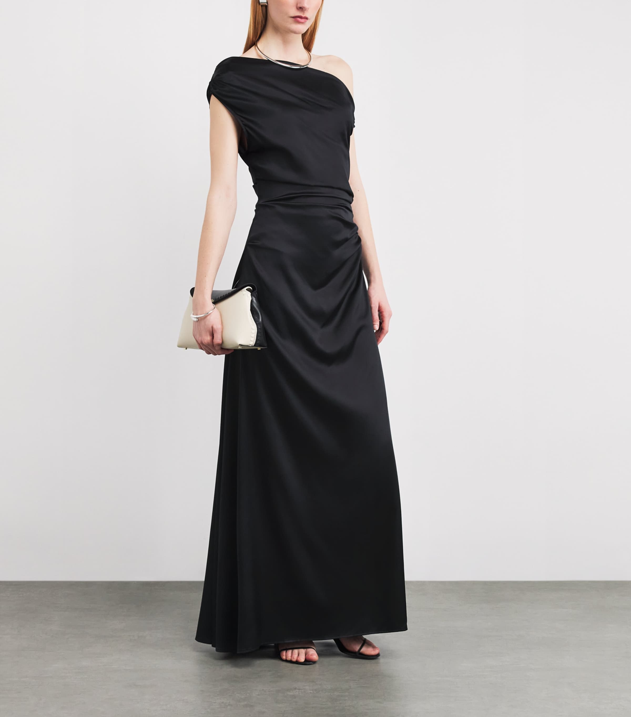 Silk-Blend Phare Maxi Dress BLACK Image 2