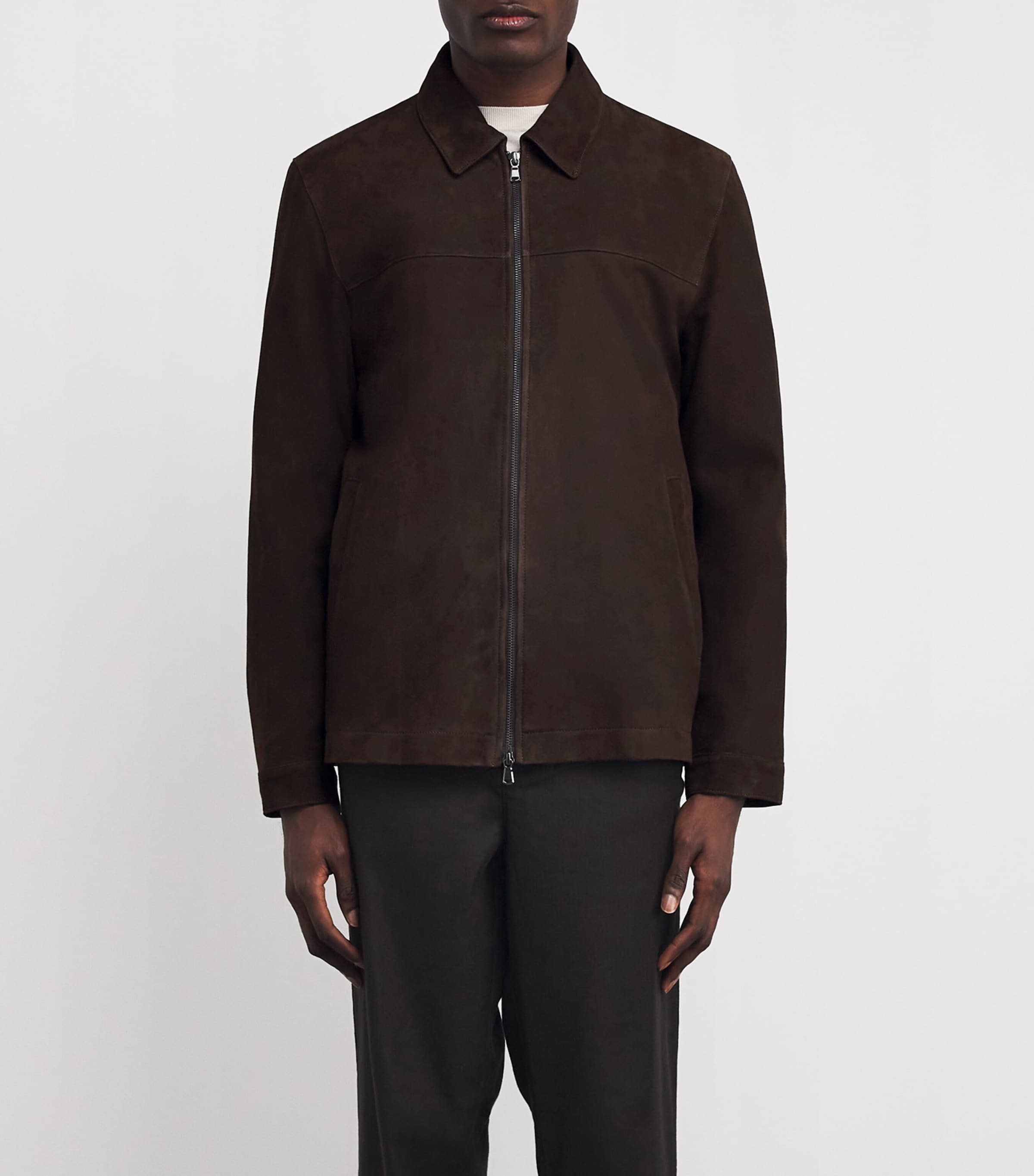 Suede Harrington Jacket COCOA Image 3