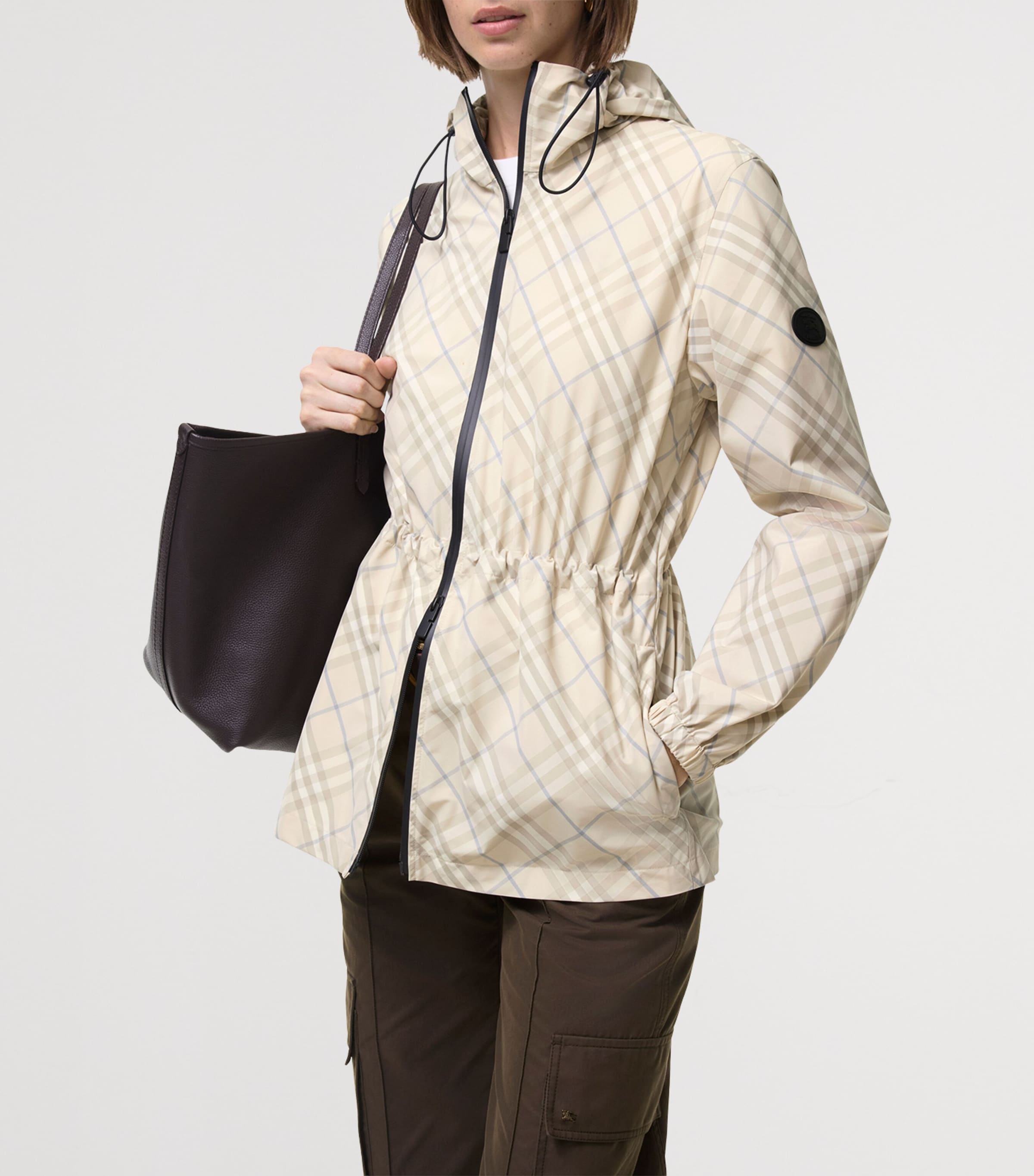 Burberry Womens Check Whitstable Jacket Sesame Beige Ip Chk Image 2