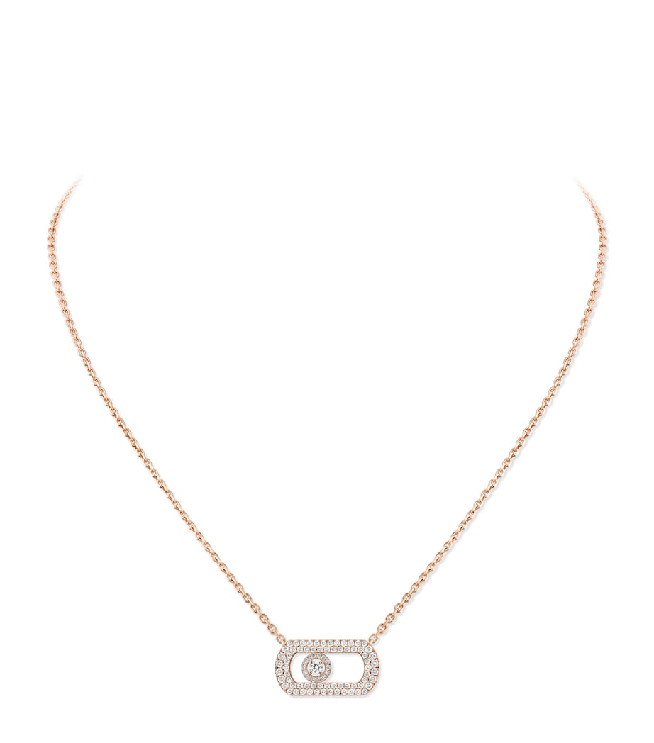 Messika So Move Rose Gold and Diamond Pavé Necklace (0.65ct) Pink Gold Image 1