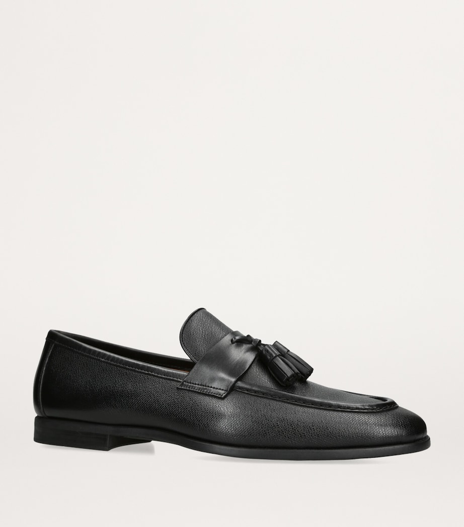 Leather Aston Tassel Loafers BLACK Image 4