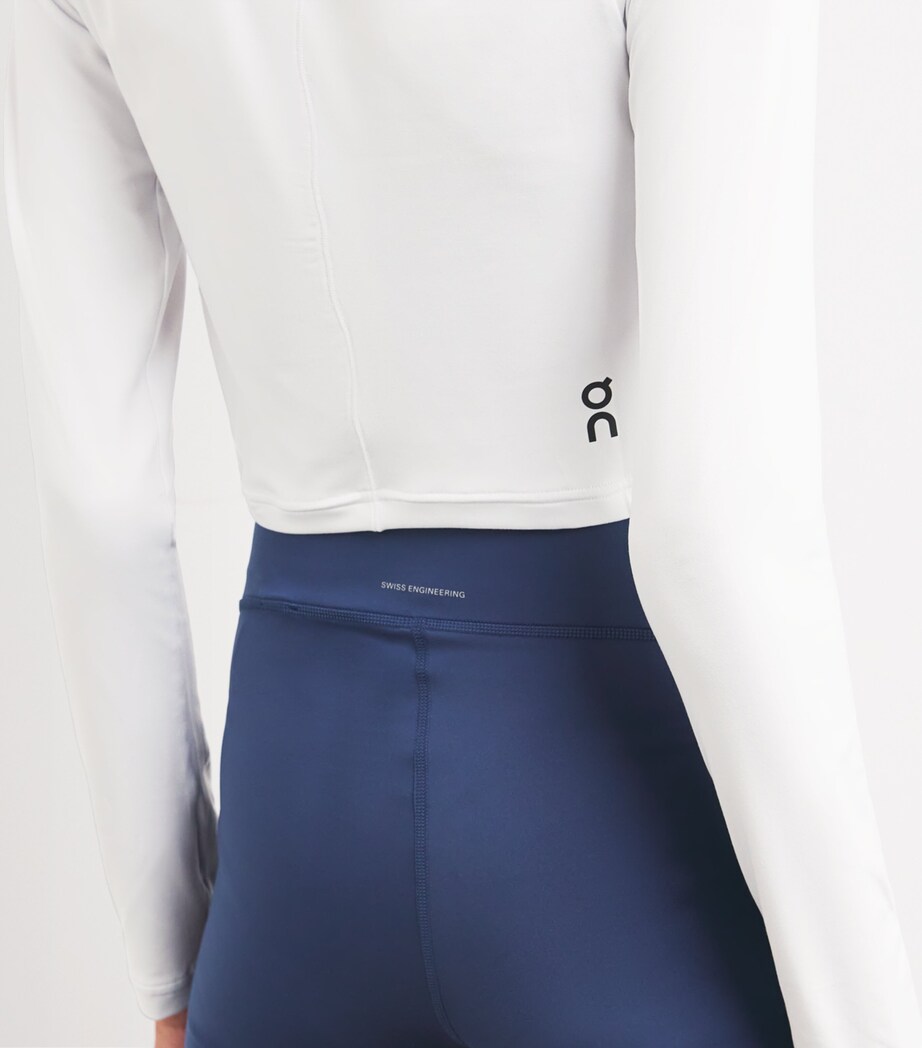 Long-Sleeve Studio Crop Top WHITE Image 6