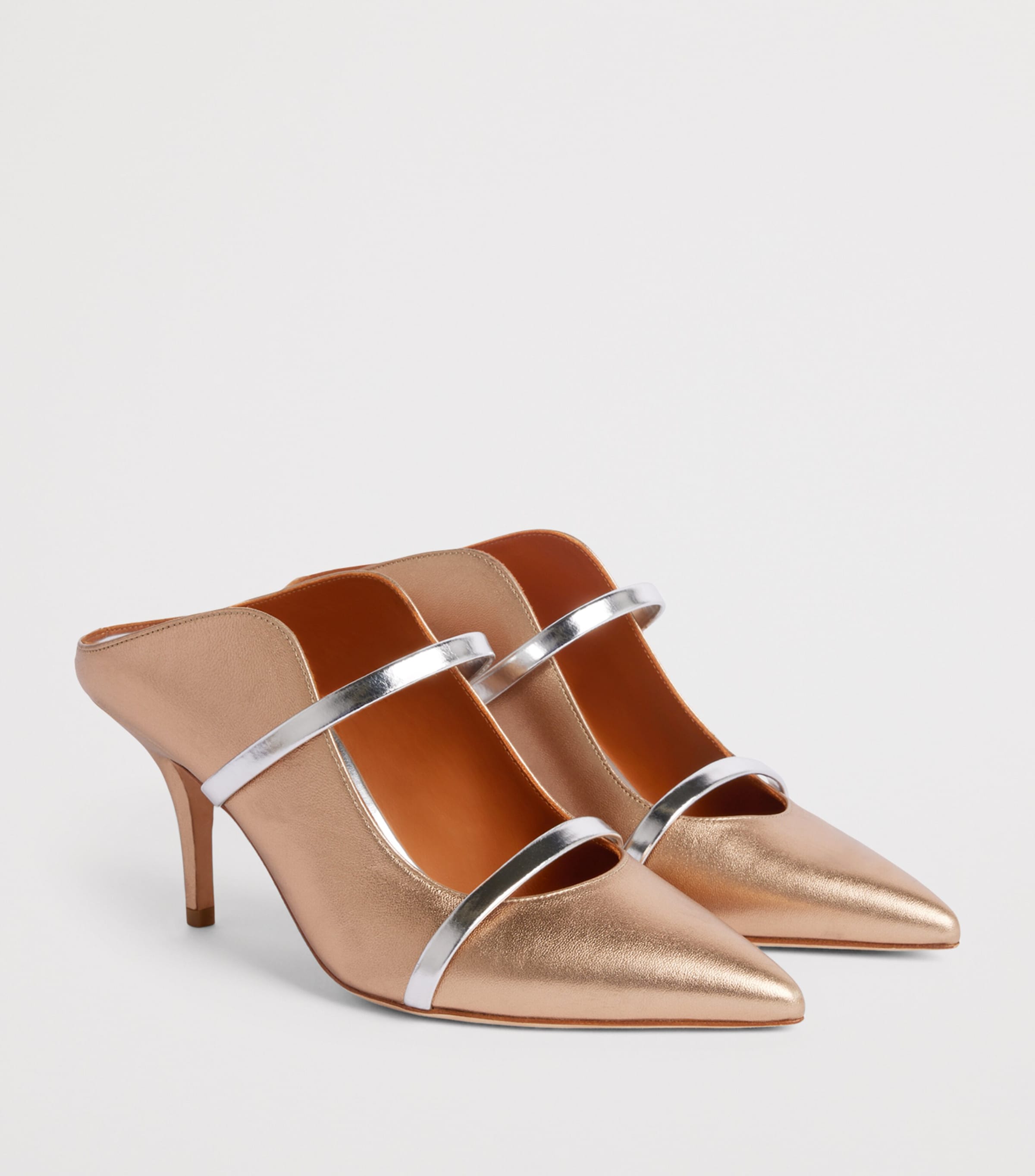 Metallic Leather Maureen Mules 70 GOLD Image 3