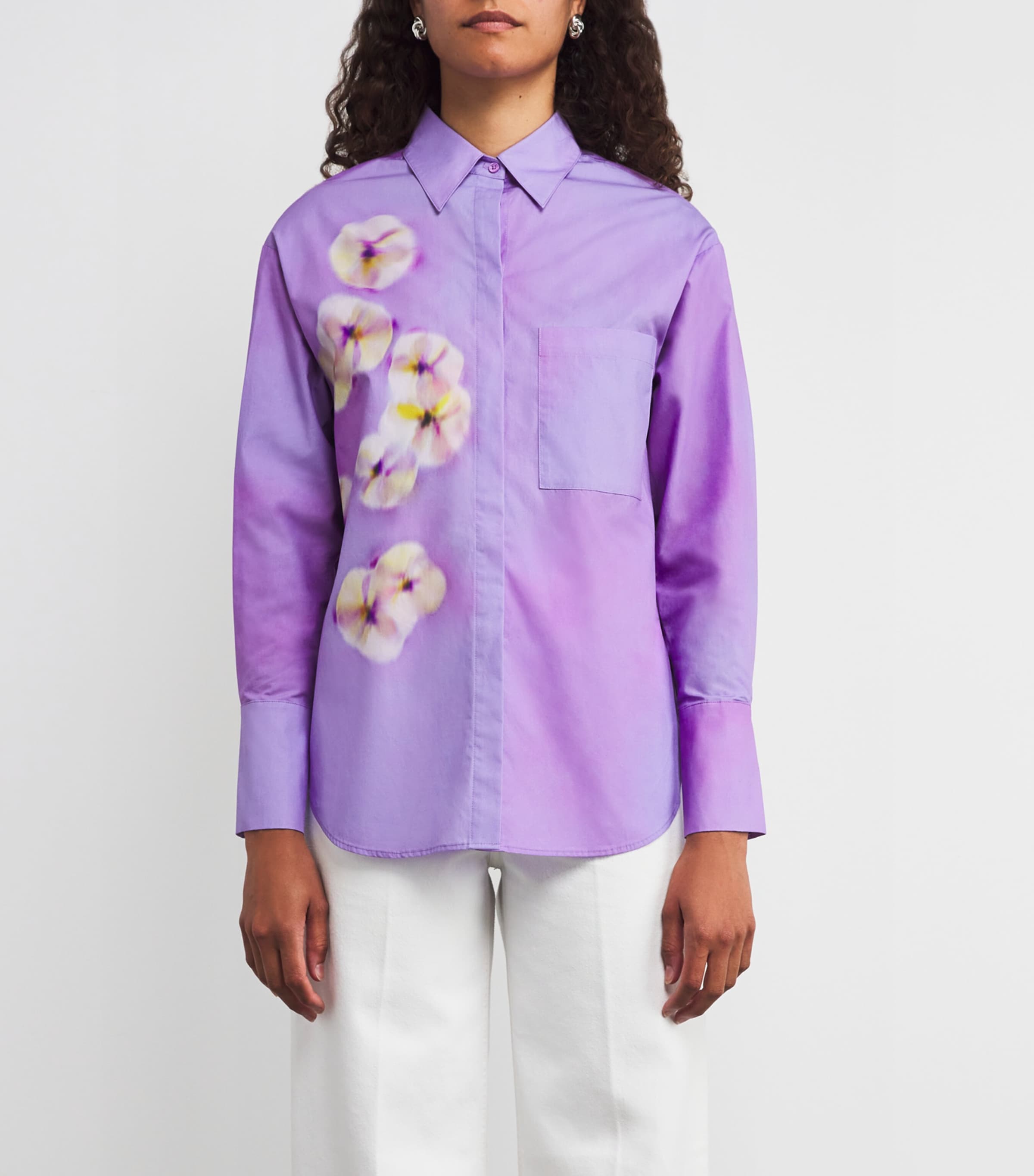 Cotton Floral Shirt CYCLAMEN Image 3