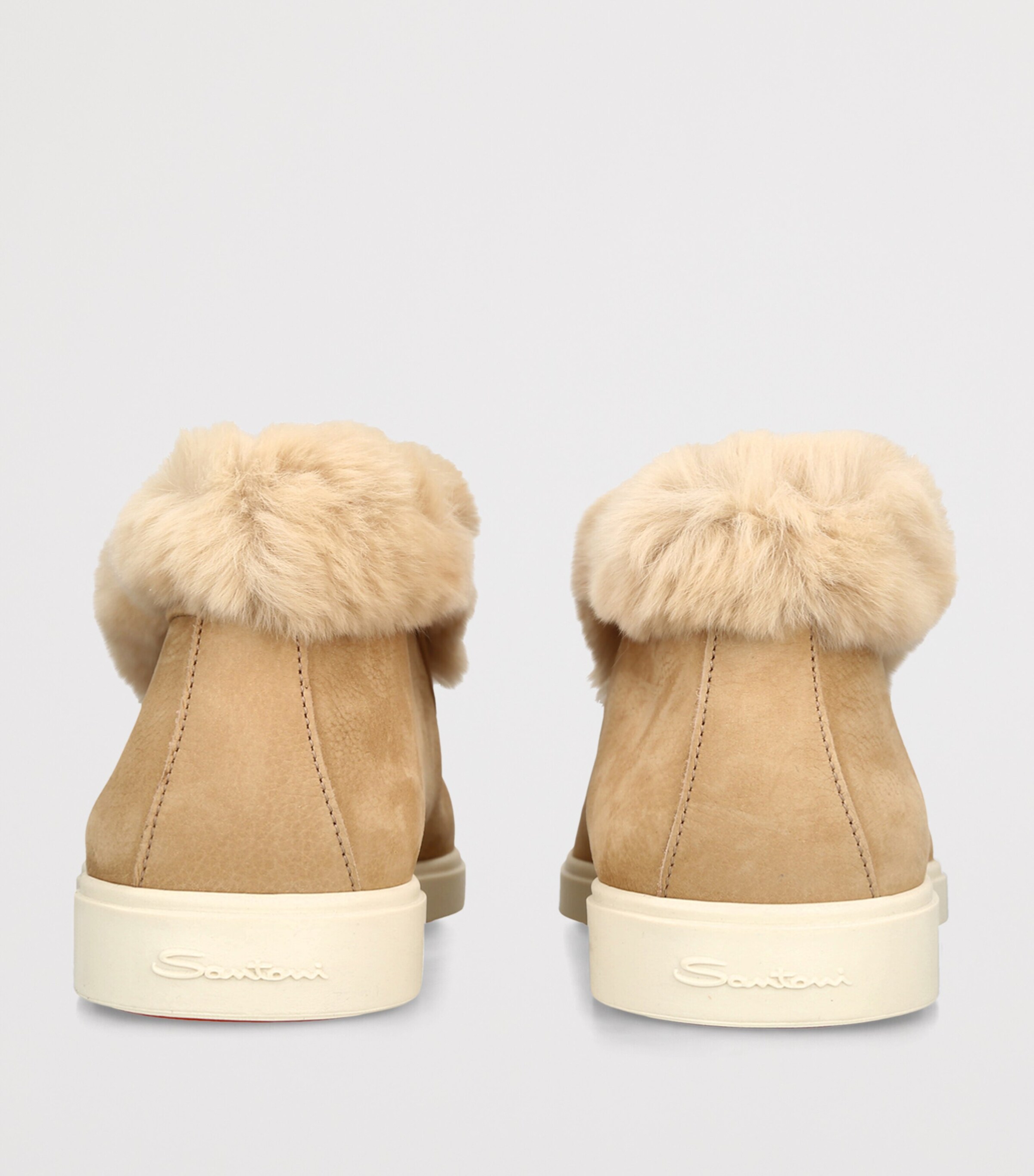 Santoni Suede Hadeel Ankle Boots Tan Comb Image 4