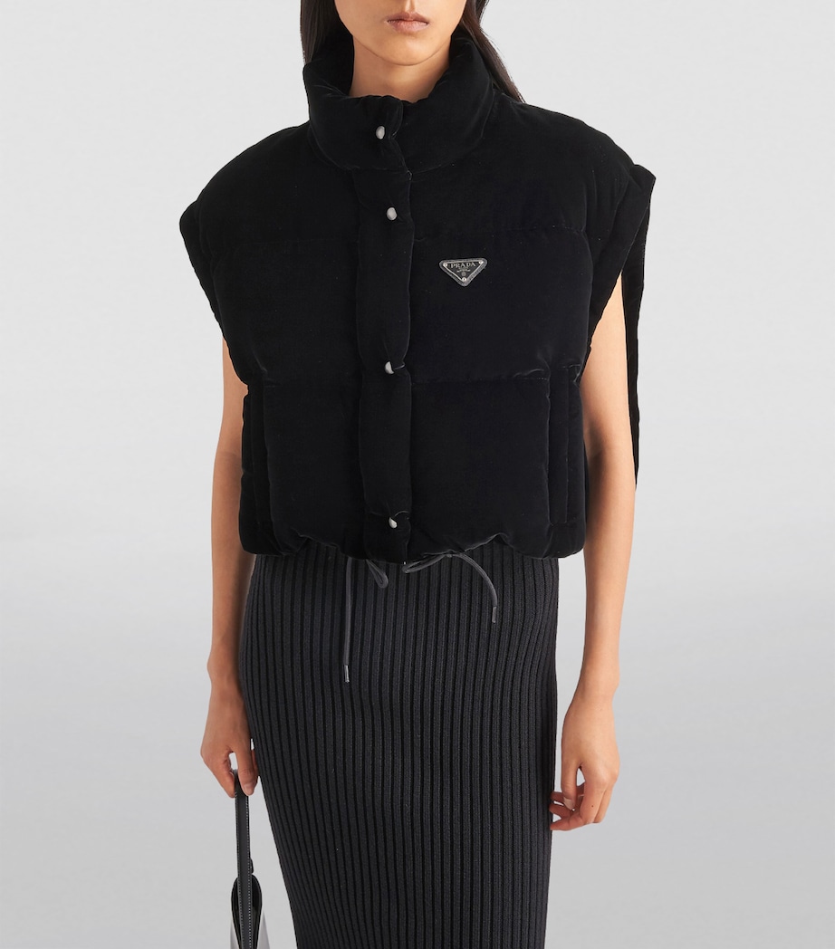 Prada Womens Velvet Convertible Down Jacket Image 3