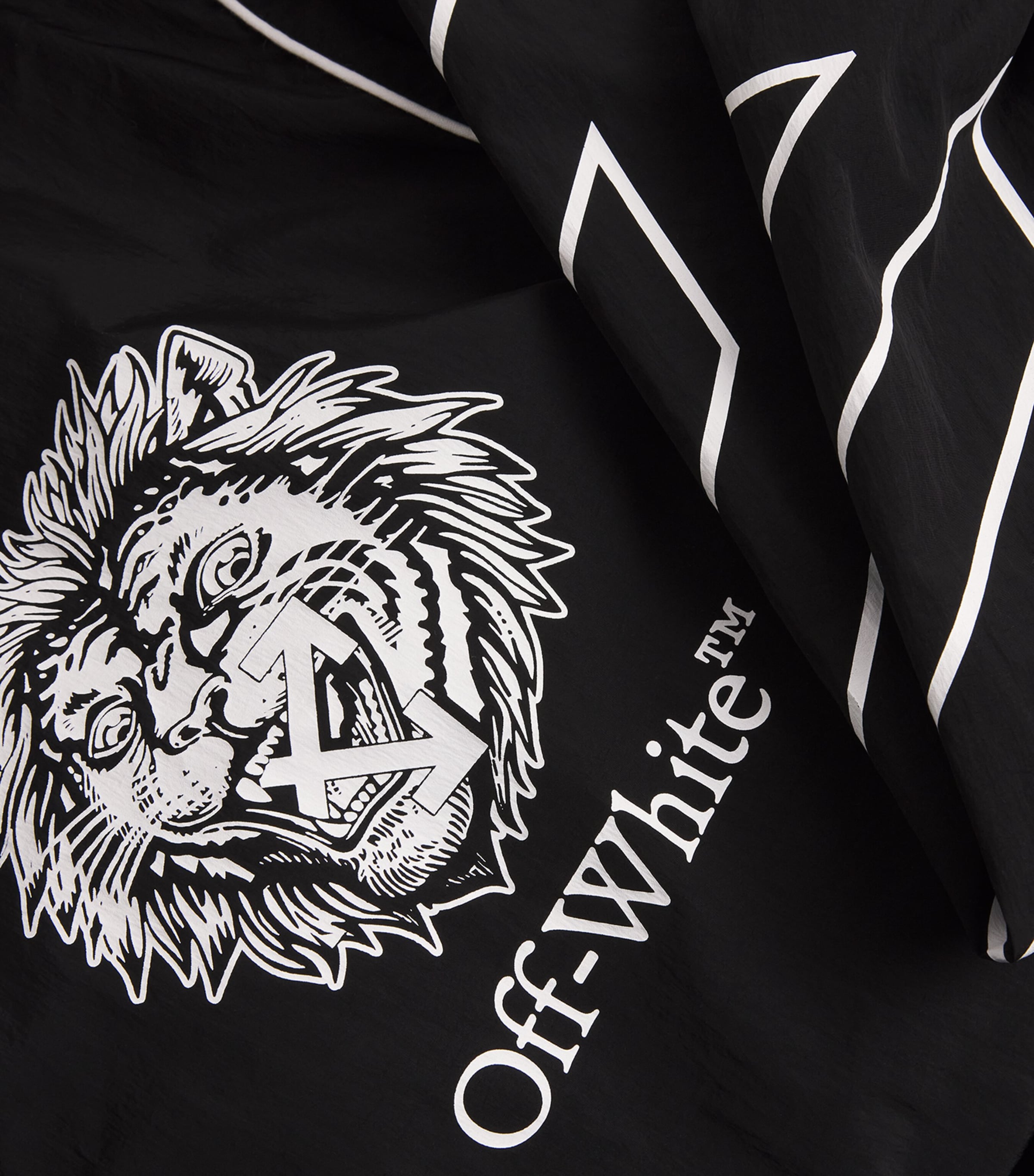 Lion Print Track Jacket BLACK-WHITE Image 5