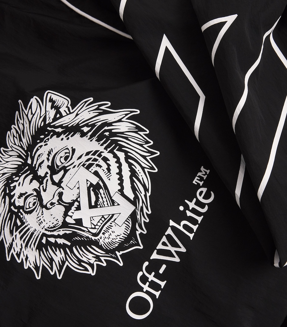 Lion Print Track Jacket BLACK-WHITE Image 4