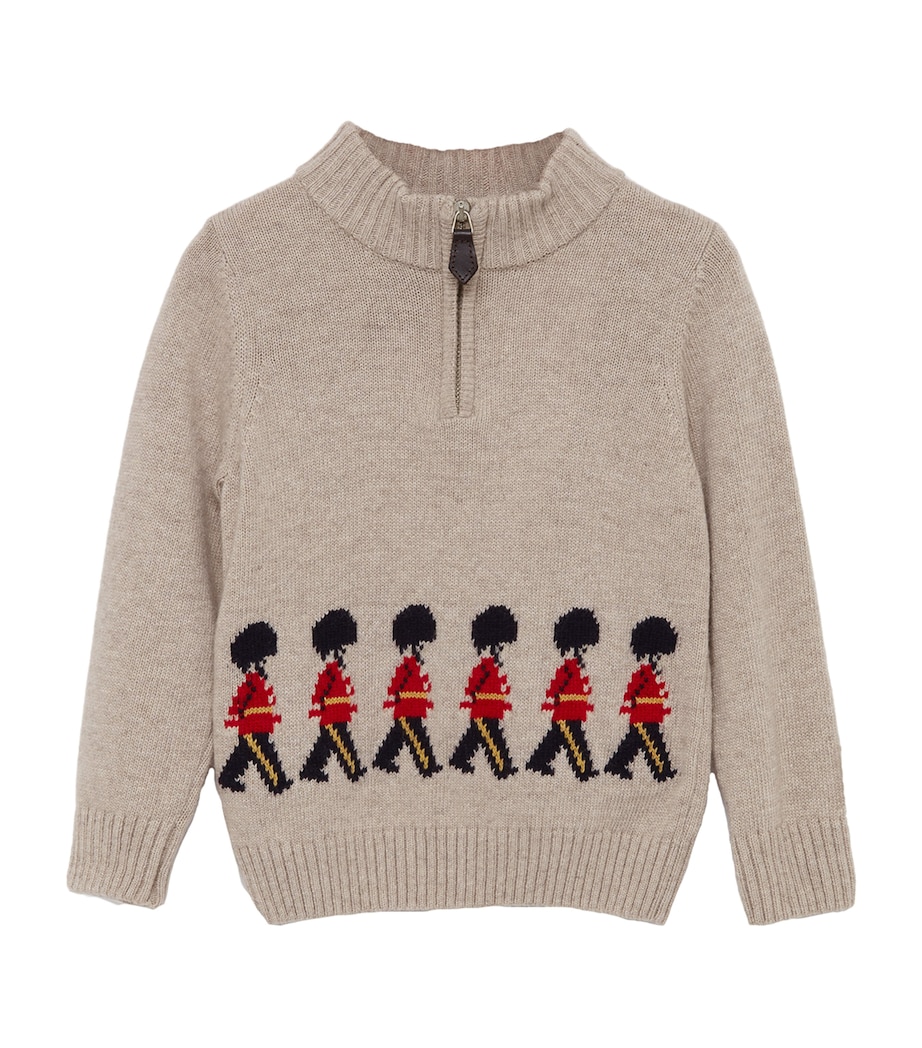 Marching Guardsman Half-Zip Sweater (6-11 Years) OATMEAL Image 1