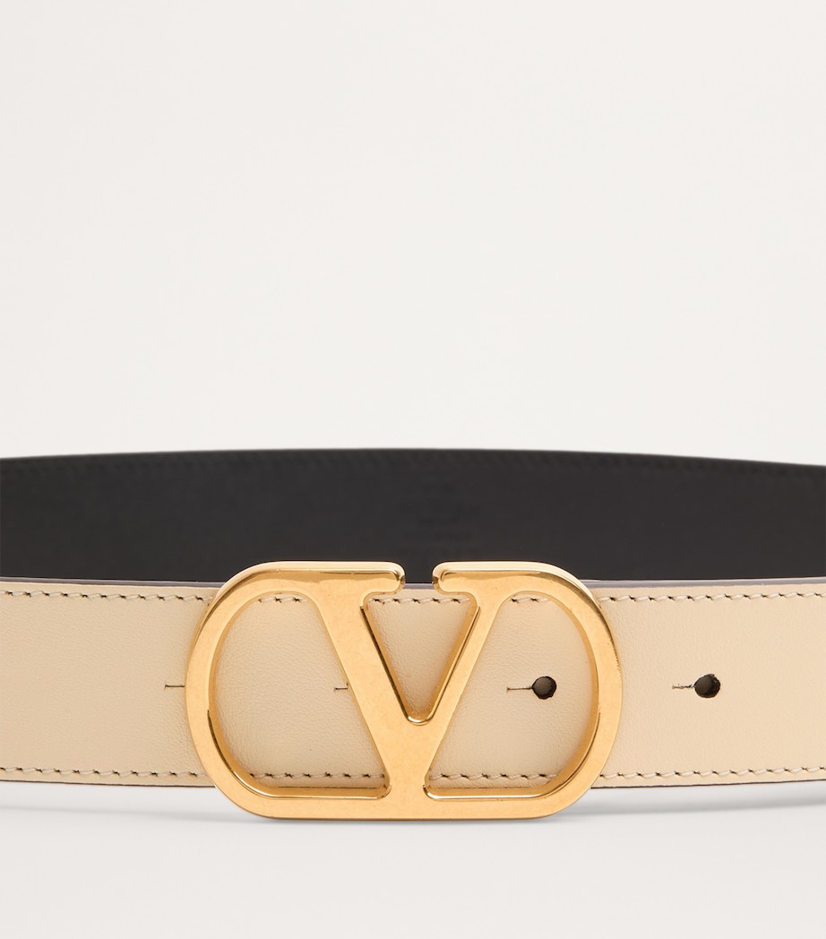 Leather VLogo Signature Belt REN Image 3