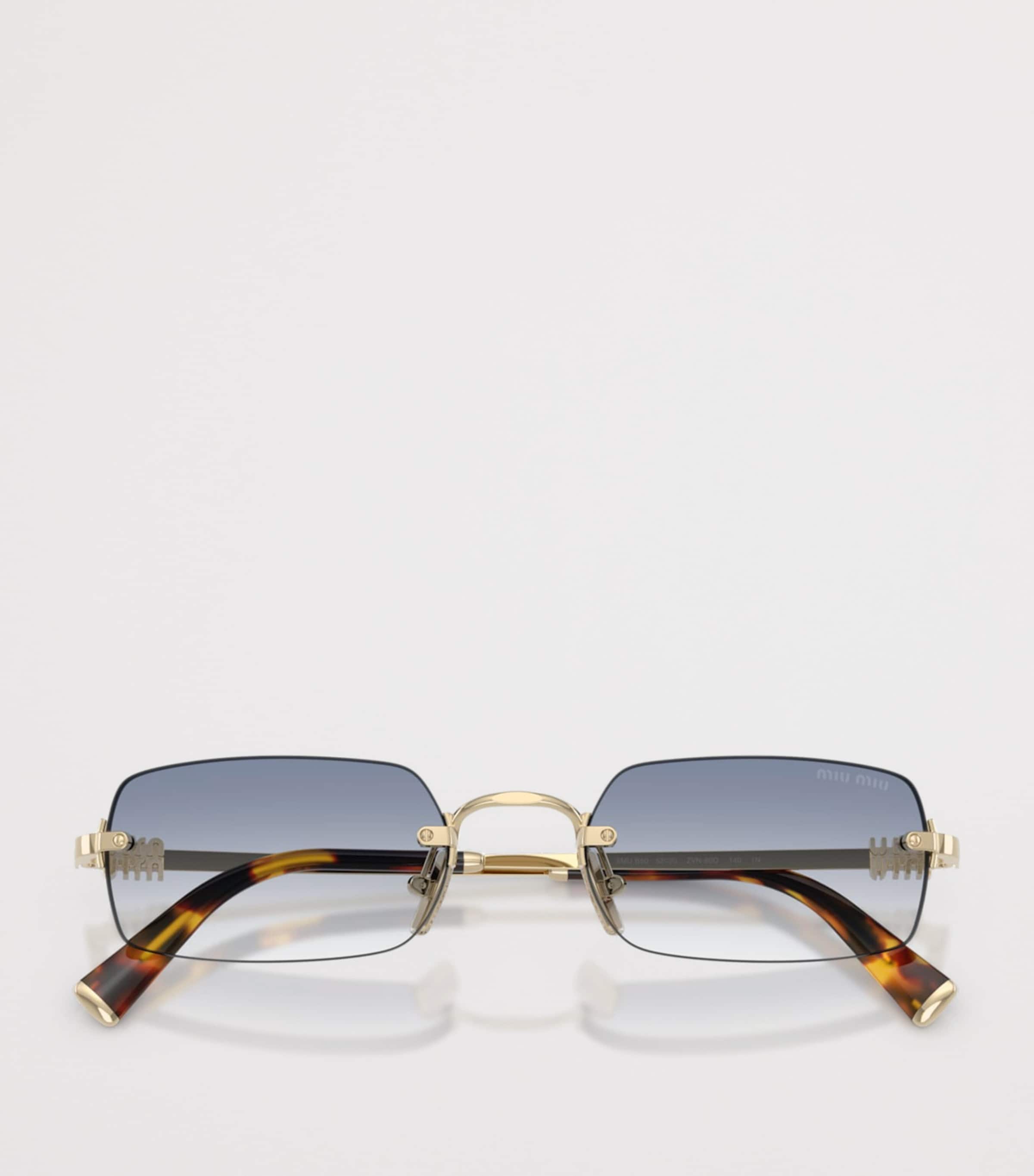 Miu Miu Rectangular MU B50S Sunglasses Gold Image 5