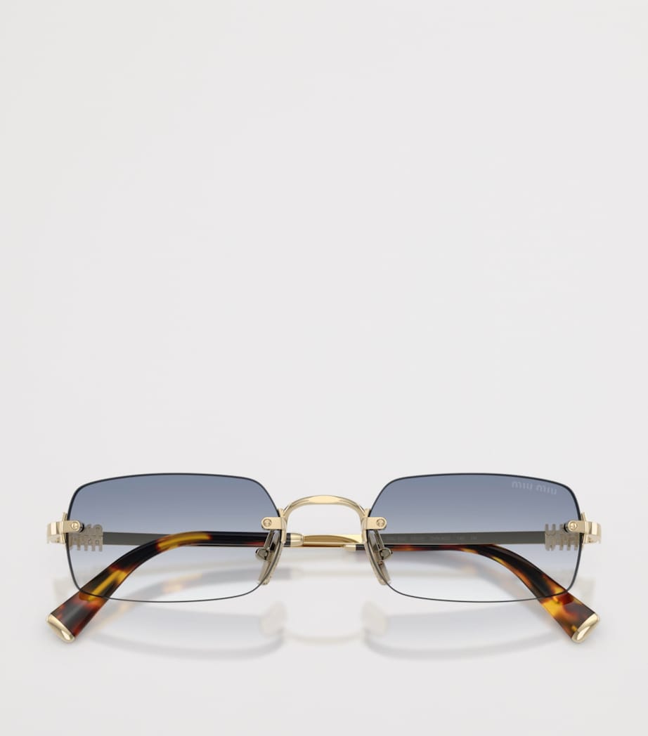 Miu Miu Rectangular MU B50S Sunglasses Gold Image 5